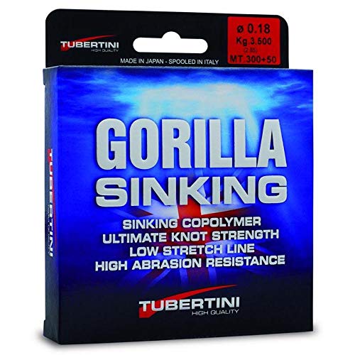 Tubertini Filo da Pesca Gorilla Sinking 0.14 mm 350 m Affondante Ideale per Tutte Le Tecniche di Pesca