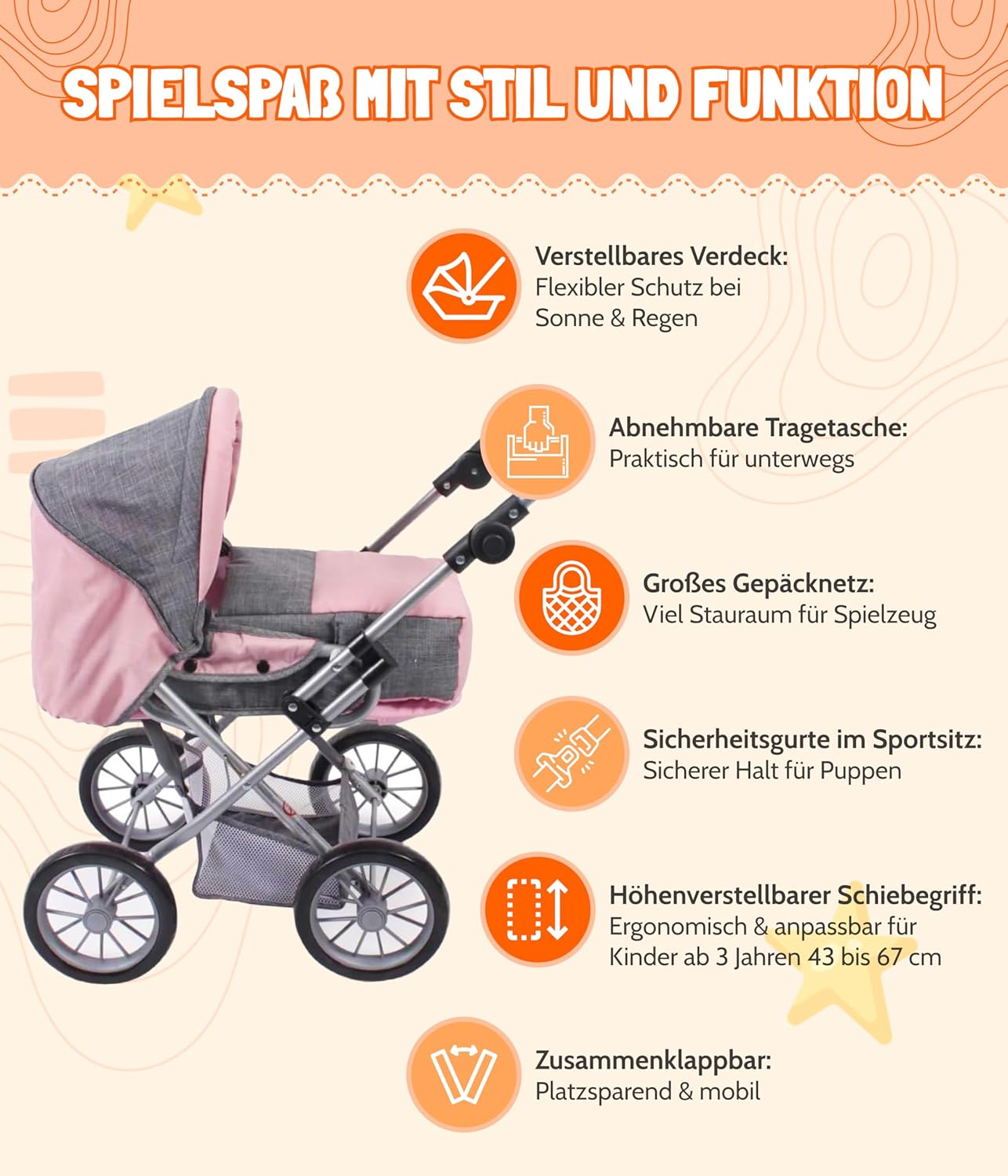 Bayer Chic 2000 - Passeggino Combinato Leni per Bambole - immagine 5