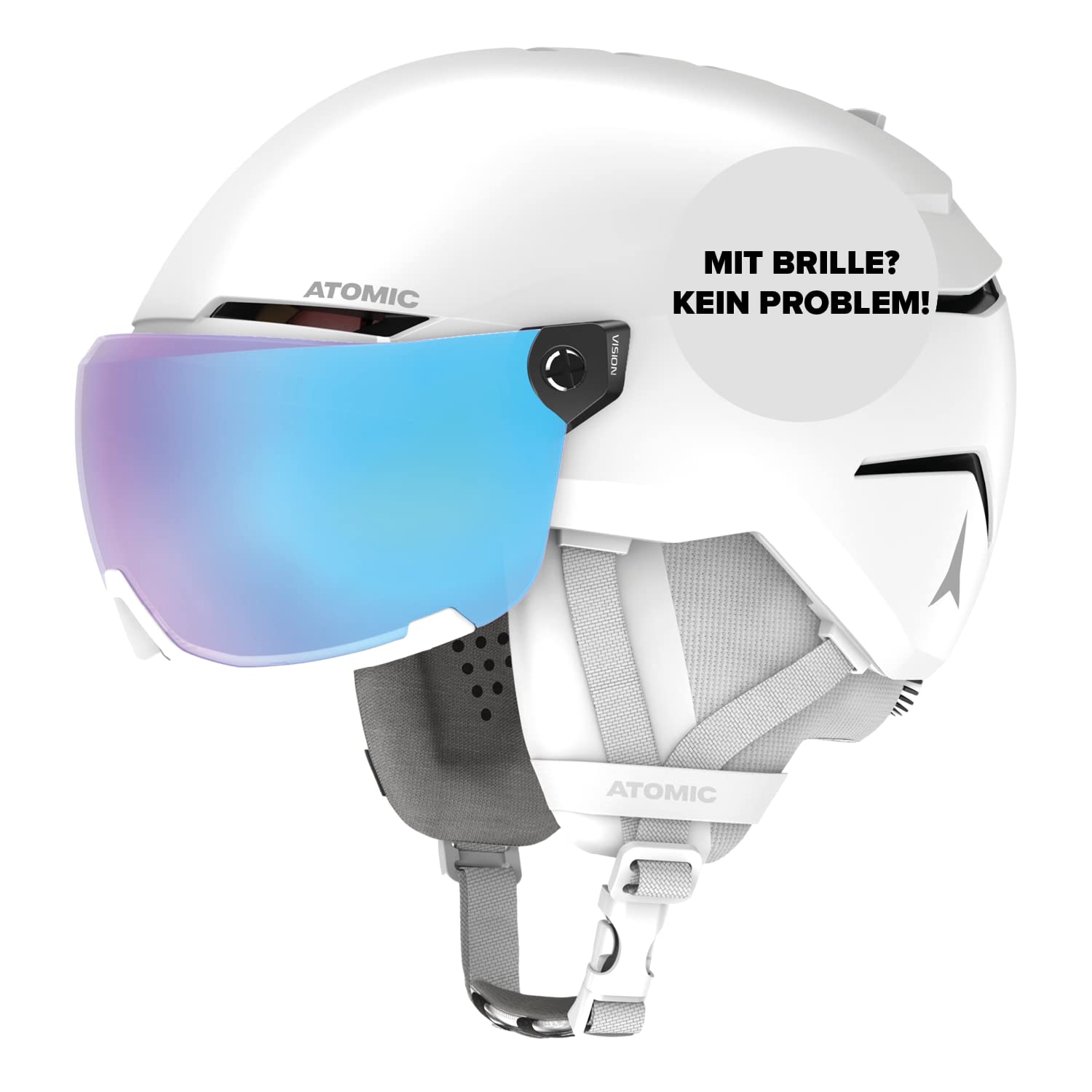 ATOMIC Savor Visor Stereo, Ski Helmet Unisex-Adult, White, 51/55 cm