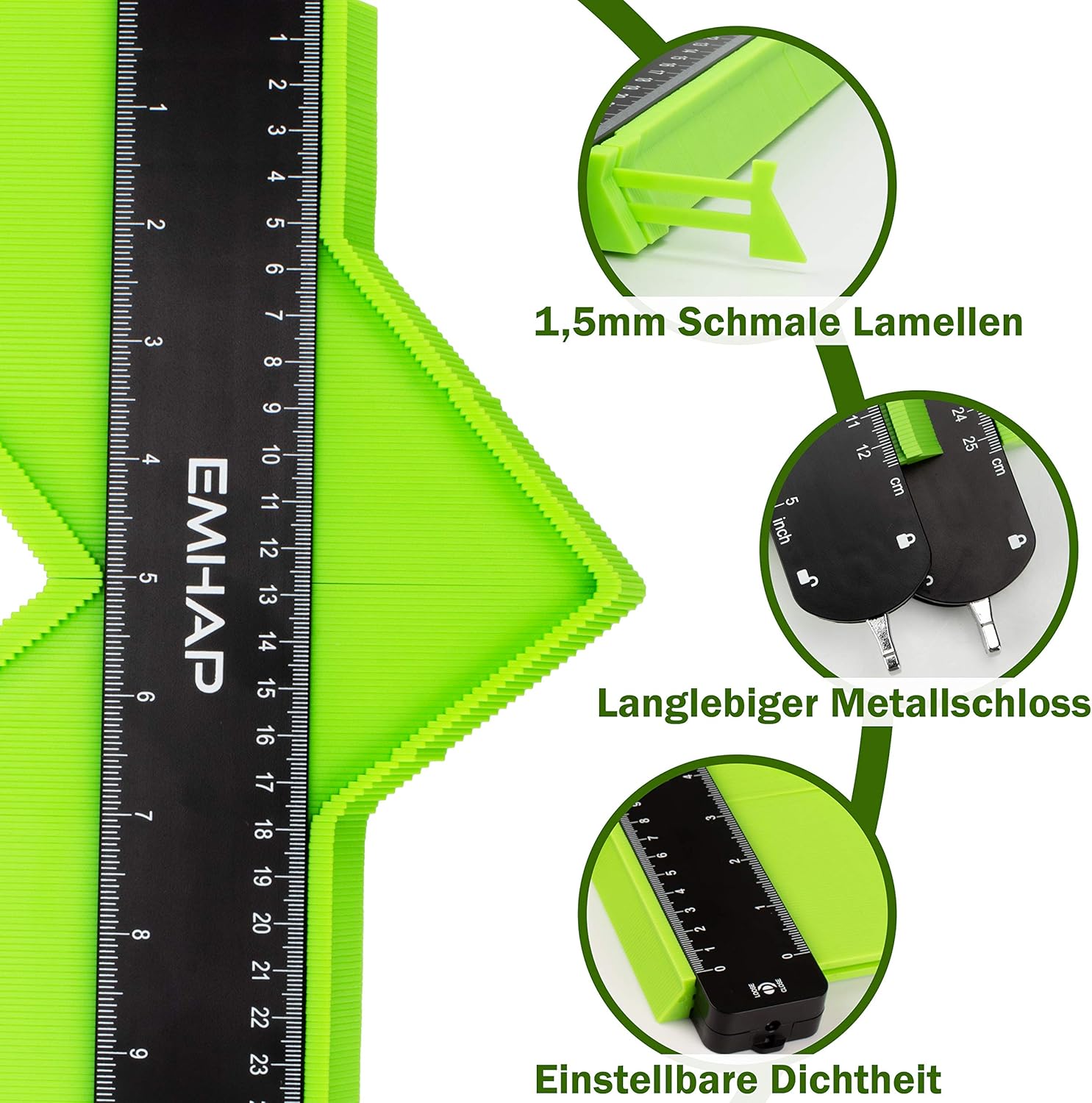 EMHAP© Calibro per Contorni Bloccabile con Leva, Set 2 Pezzi - immagine 2