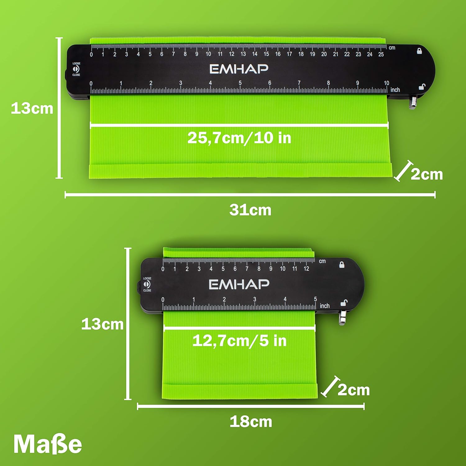 EMHAP© Calibro per Contorni Bloccabile con Leva, Set 2 Pezzi - immagine 5