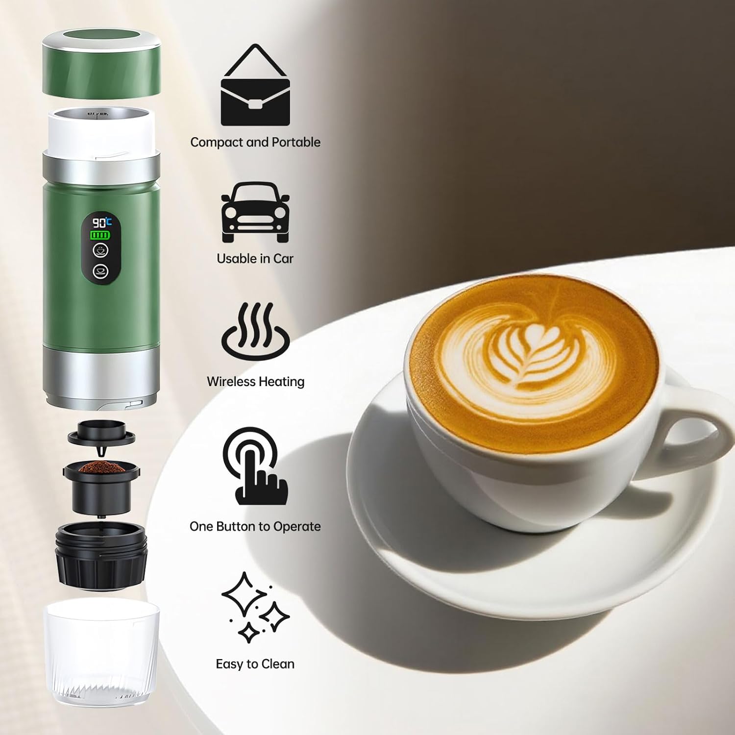 Macchina da Caffè Portatile per Auto con USB-C - immagine 5