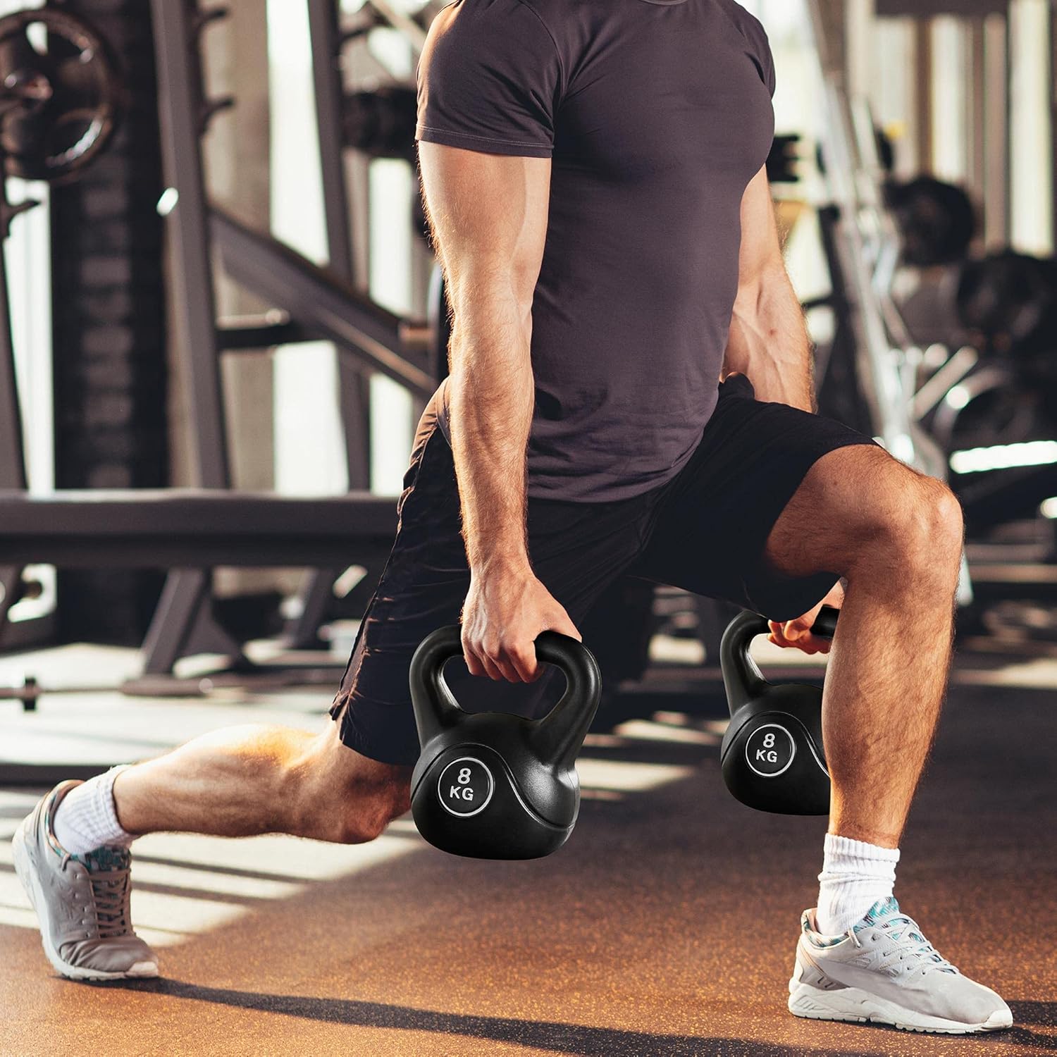 Yaheetech Kettlebell in HDPE e Cemento, Nero - immagine 6