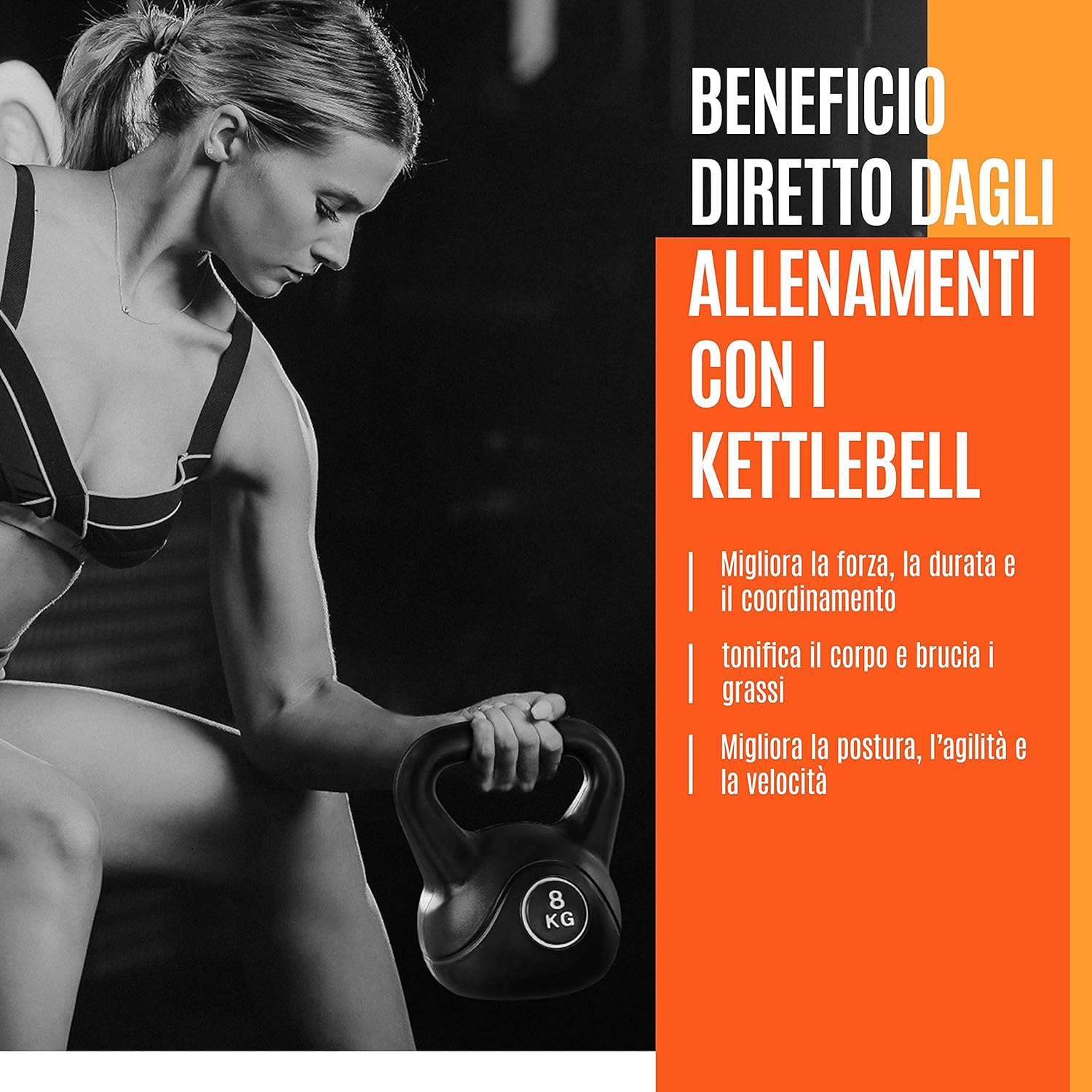 Yaheetech Kettlebell in HDPE e Cemento, Nero - immagine 7