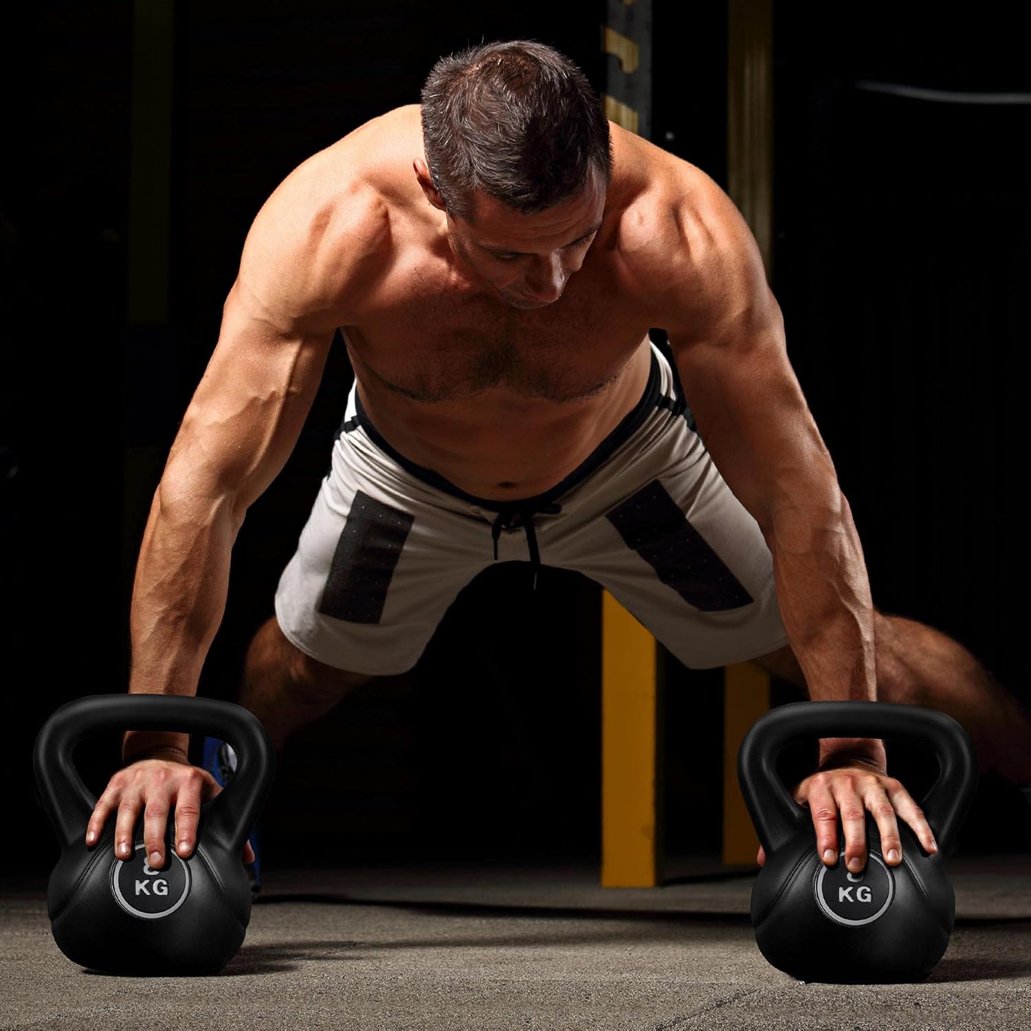 Yaheetech Kettlebell in HDPE e Cemento, Nero - immagine 8