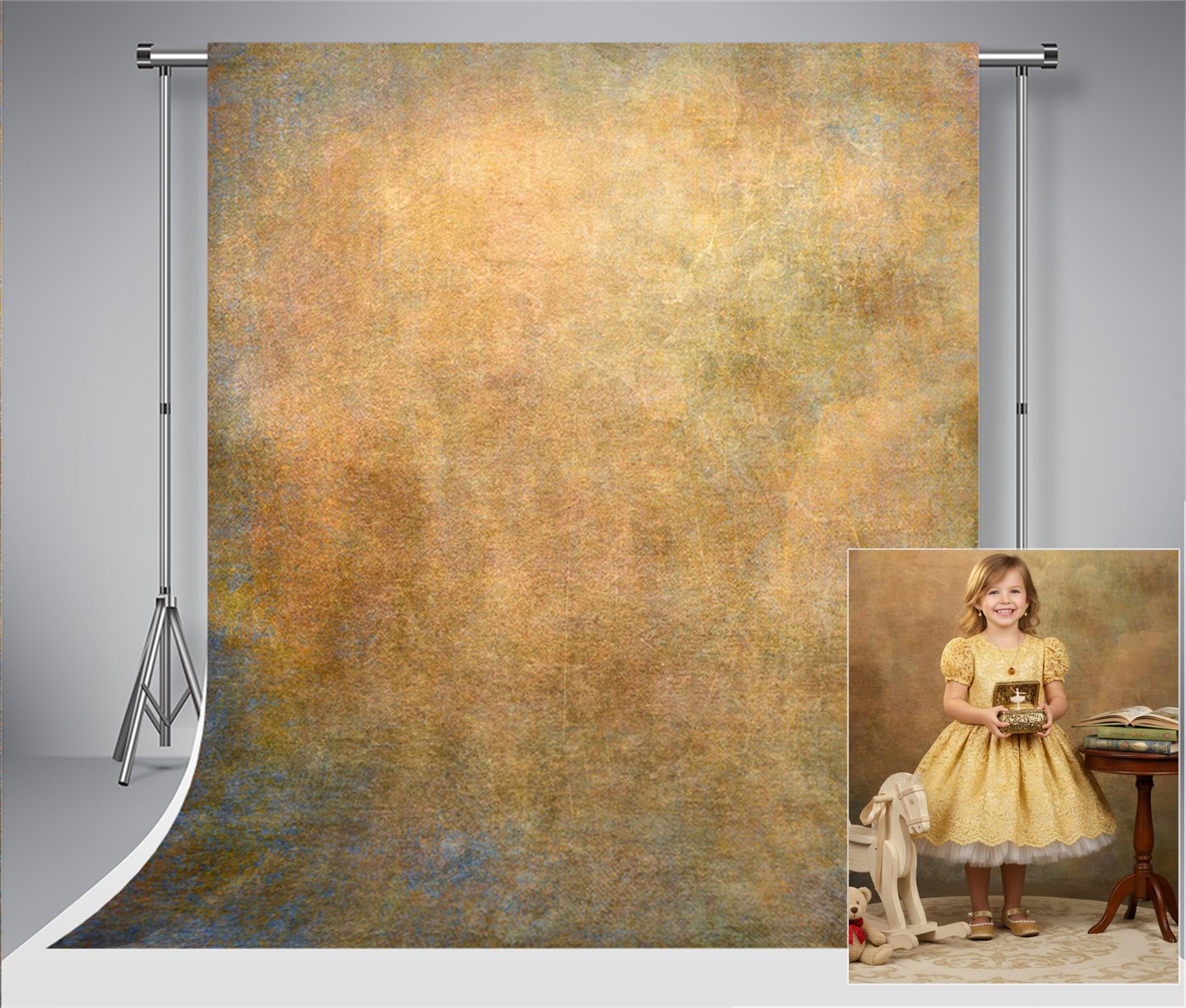 Kate Fondale Fotografico 2.5x2.5m Giallo Ruggine Astratto