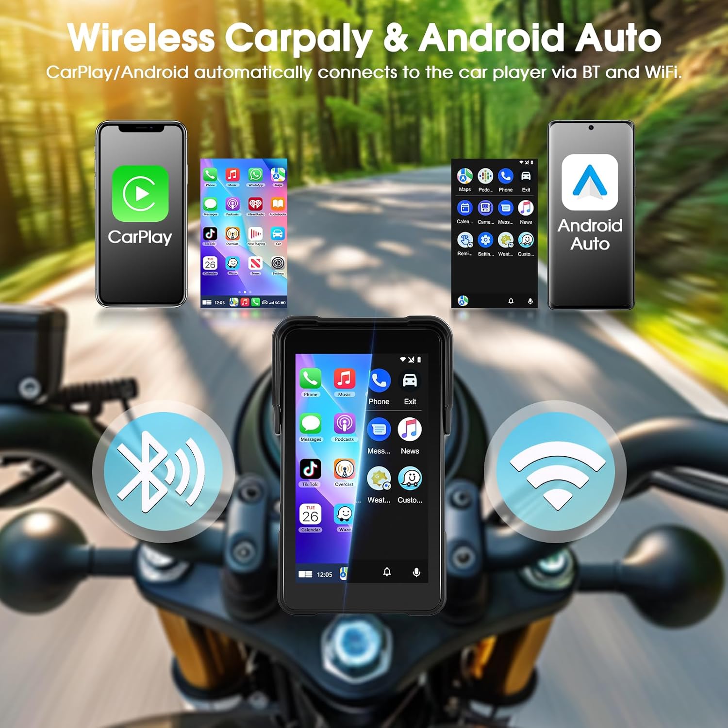 Navigatore Moto Motorsi CarPlay Android Auto Wireless - immagine 2
