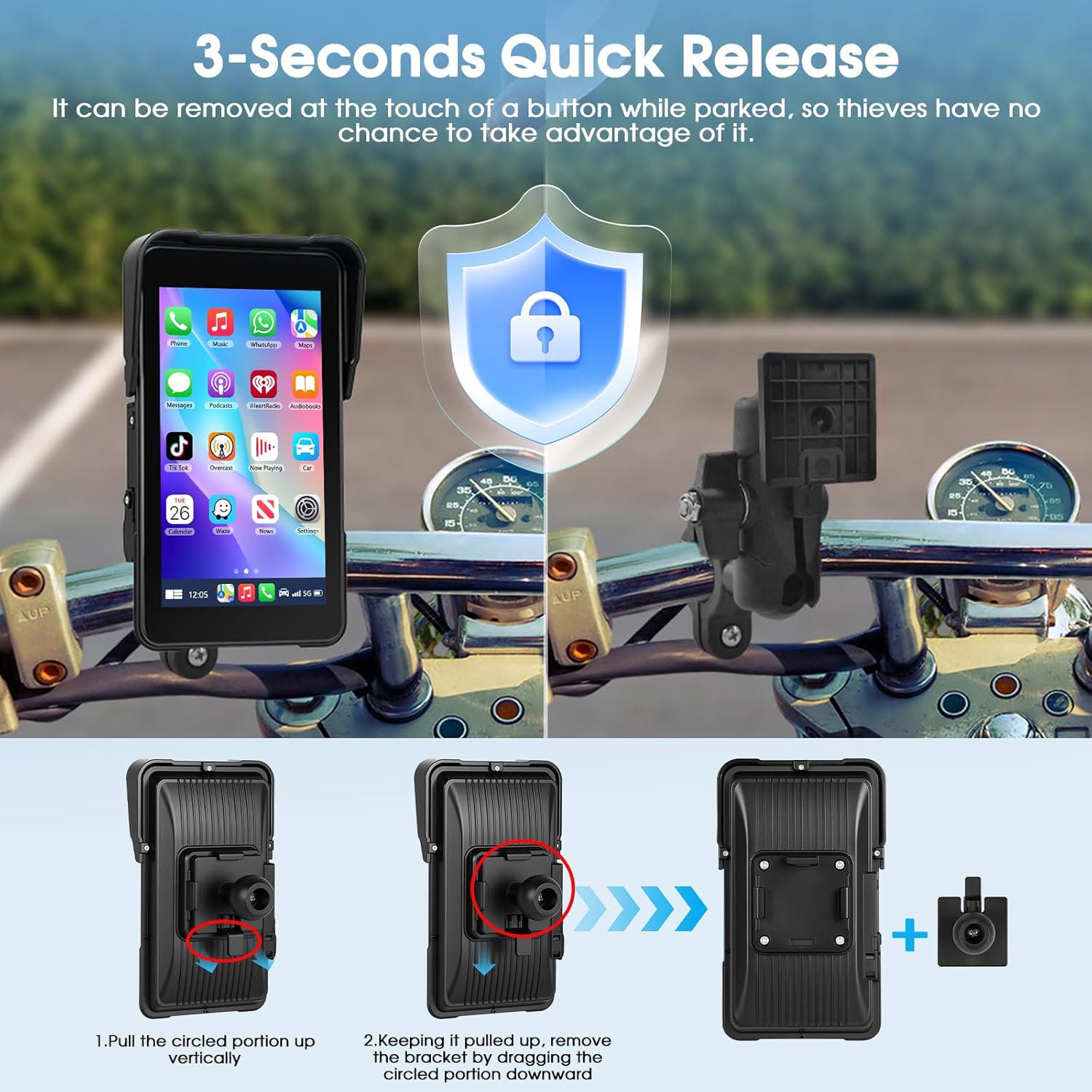 Navigatore Moto Motorsi CarPlay Android Auto Wireless - immagine 3