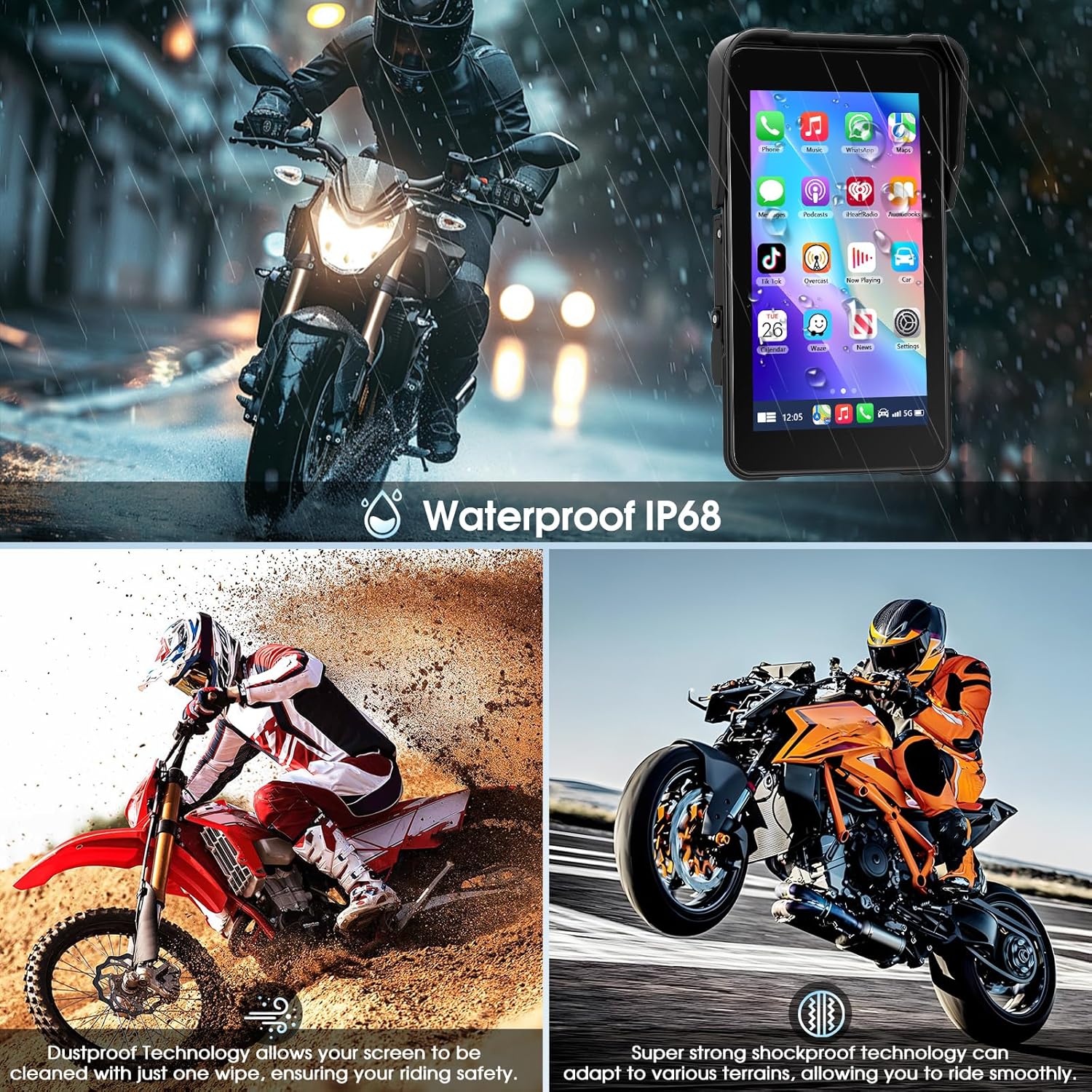 Navigatore Moto Motorsi CarPlay Android Auto Wireless - immagine 5