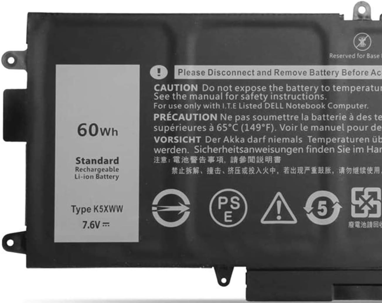 Askc K5XWW Batteria Laptop 60Wh - immagine 2