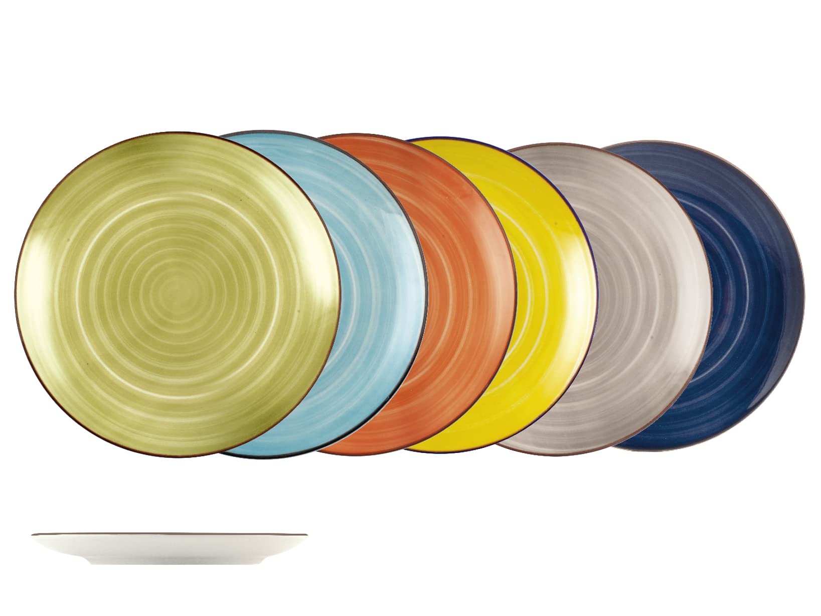 H&h Caribe Set 12 Piatti Piani in Stoneware 26cm