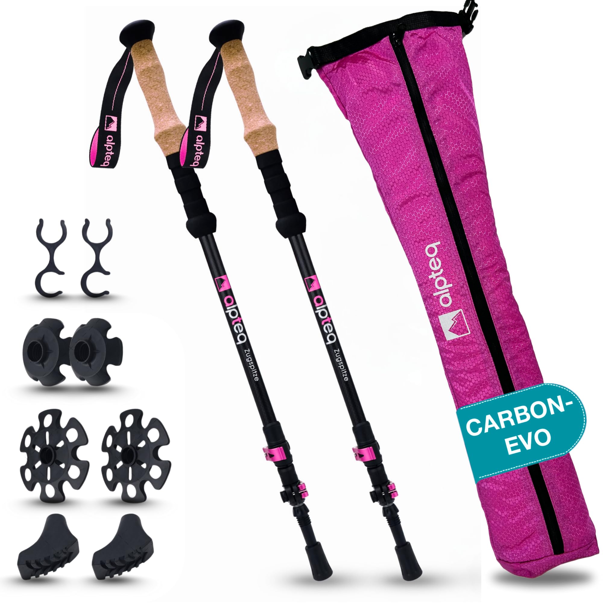 Alpteq Zugspitze - Bastoncini Trekking Carbonio 65-135cm