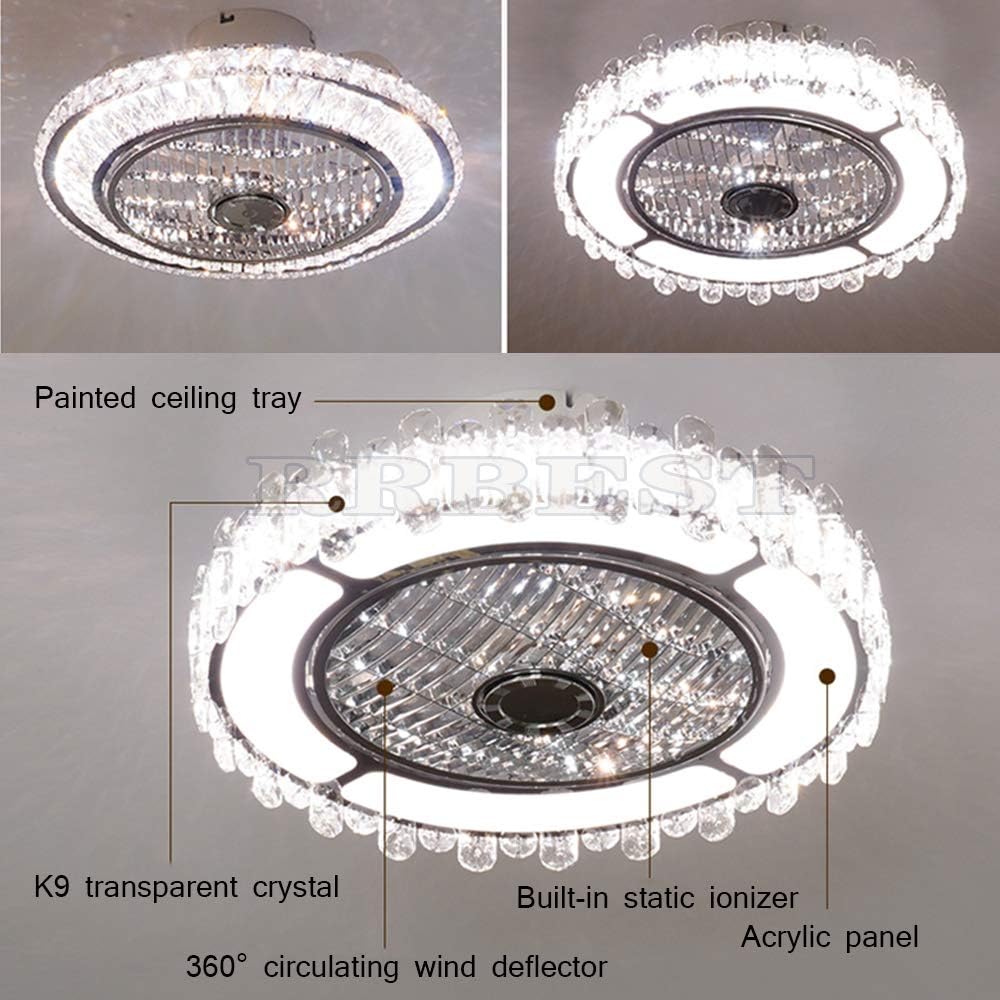 Crystal Ventilatore da Soffitto con Lampada LED 72W - immagine 8