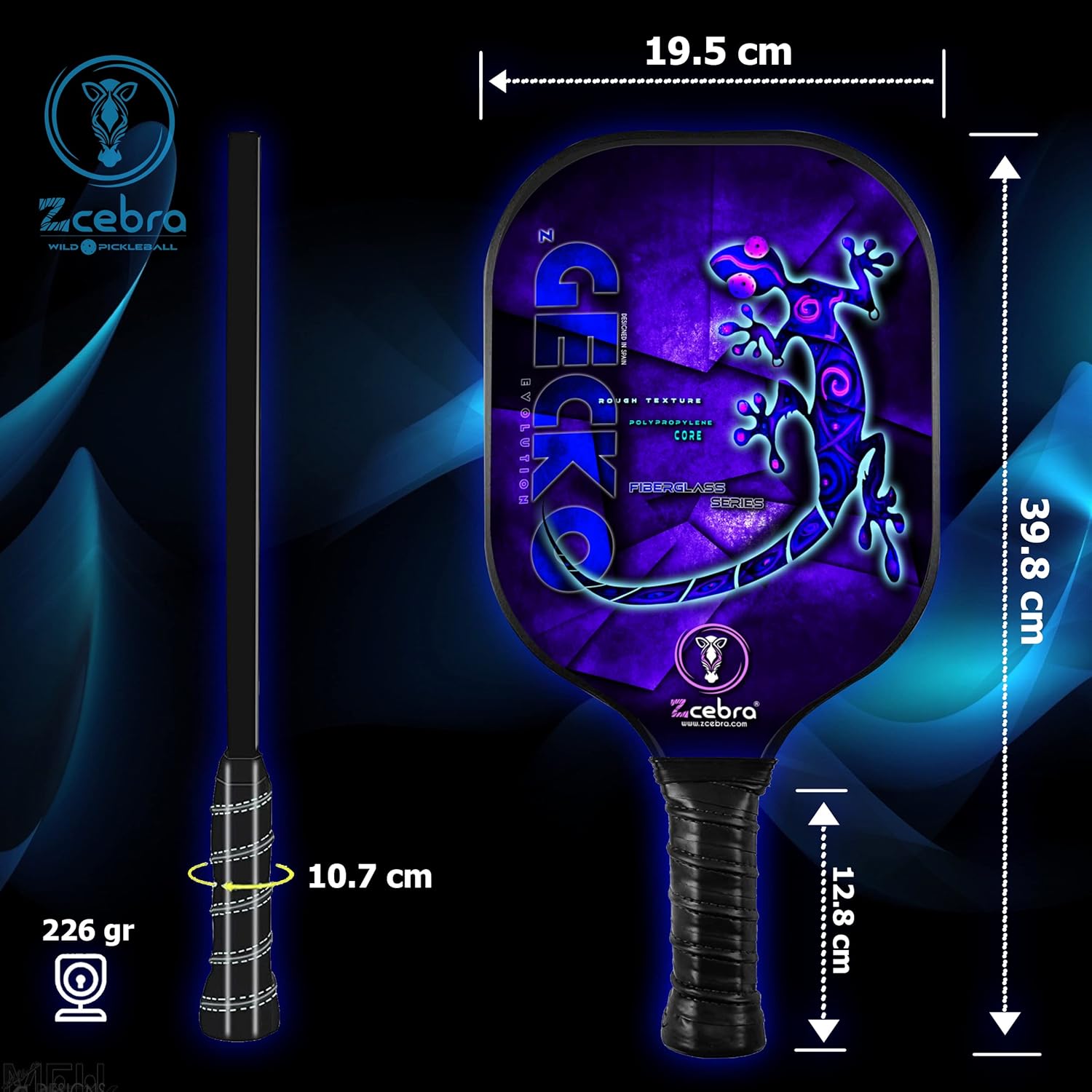 Zcebra Racchetta da Pickleball Composite ZGECKO - immagine 2