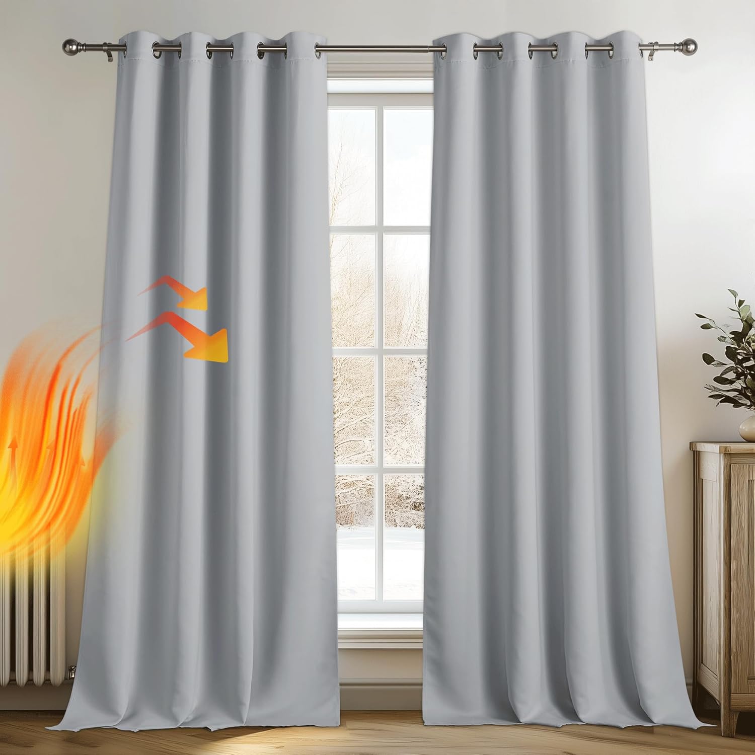 Pony Dance Tende Oscuranti Moderne 2 Pezzi, Grigio Chiaro - immagine 2