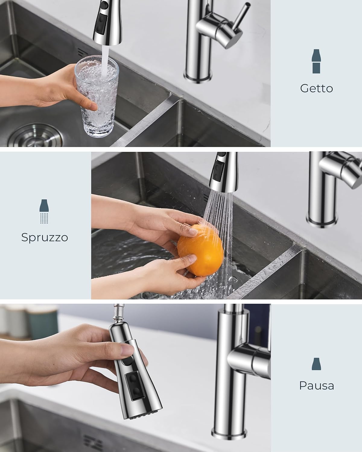 Forious Rubinetto Cucina con Doccetta Estraibile - immagine 4