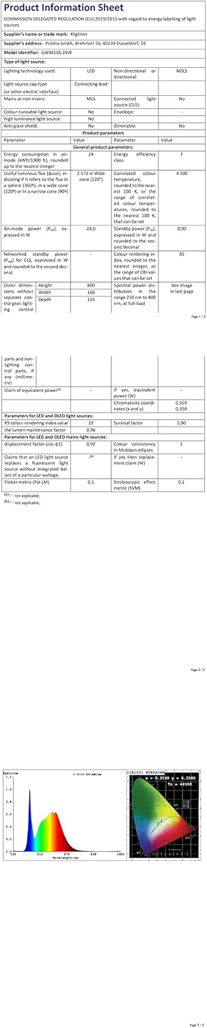 Klighten Lampada LED Specchio Bagno 80cm Nera - immagine 10