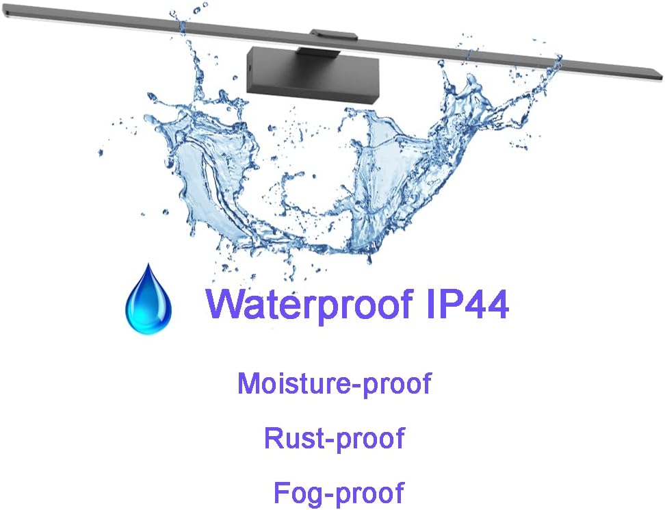 Klighten Lampada LED Specchio Bagno 80cm Nera - immagine 5