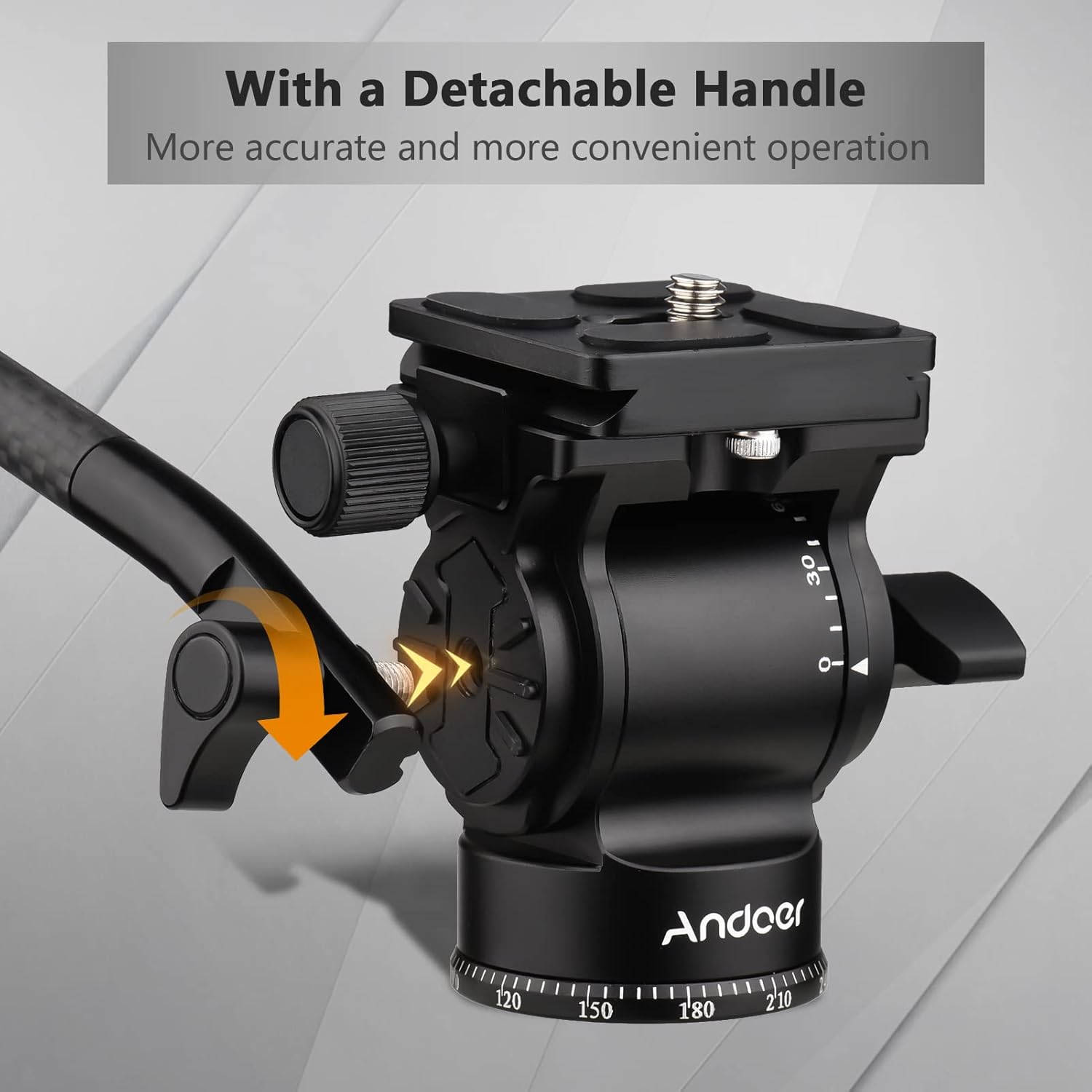 Andoer Testa Fluida Pan Tilt per Fotocamera Compatta - immagine 4