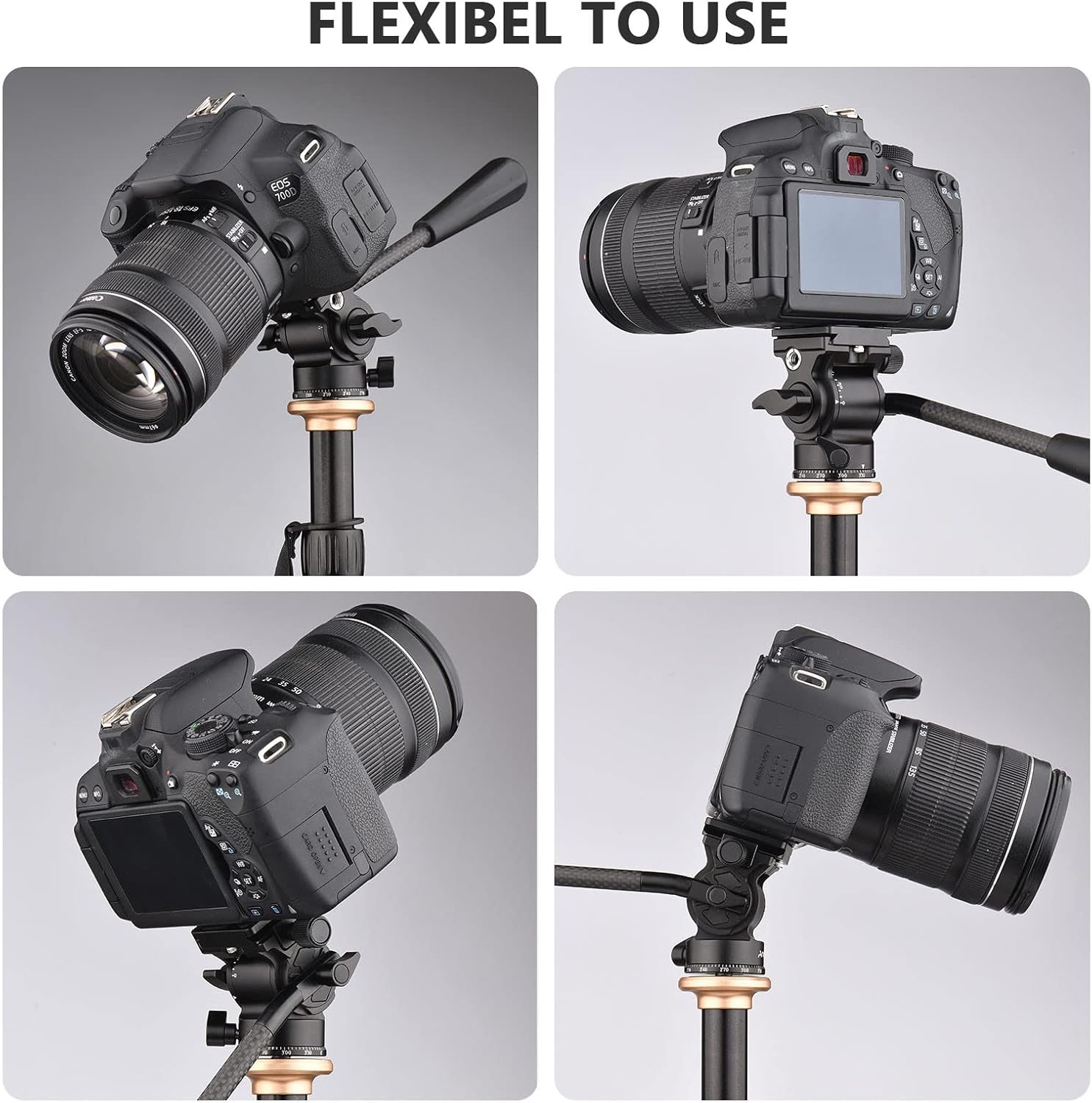 Andoer Testa Fluida Pan Tilt per Fotocamera Compatta - immagine 7