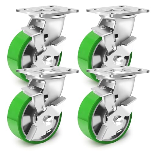 Ruote per Mobili Pesanti con Freno 125mm, Set di 4