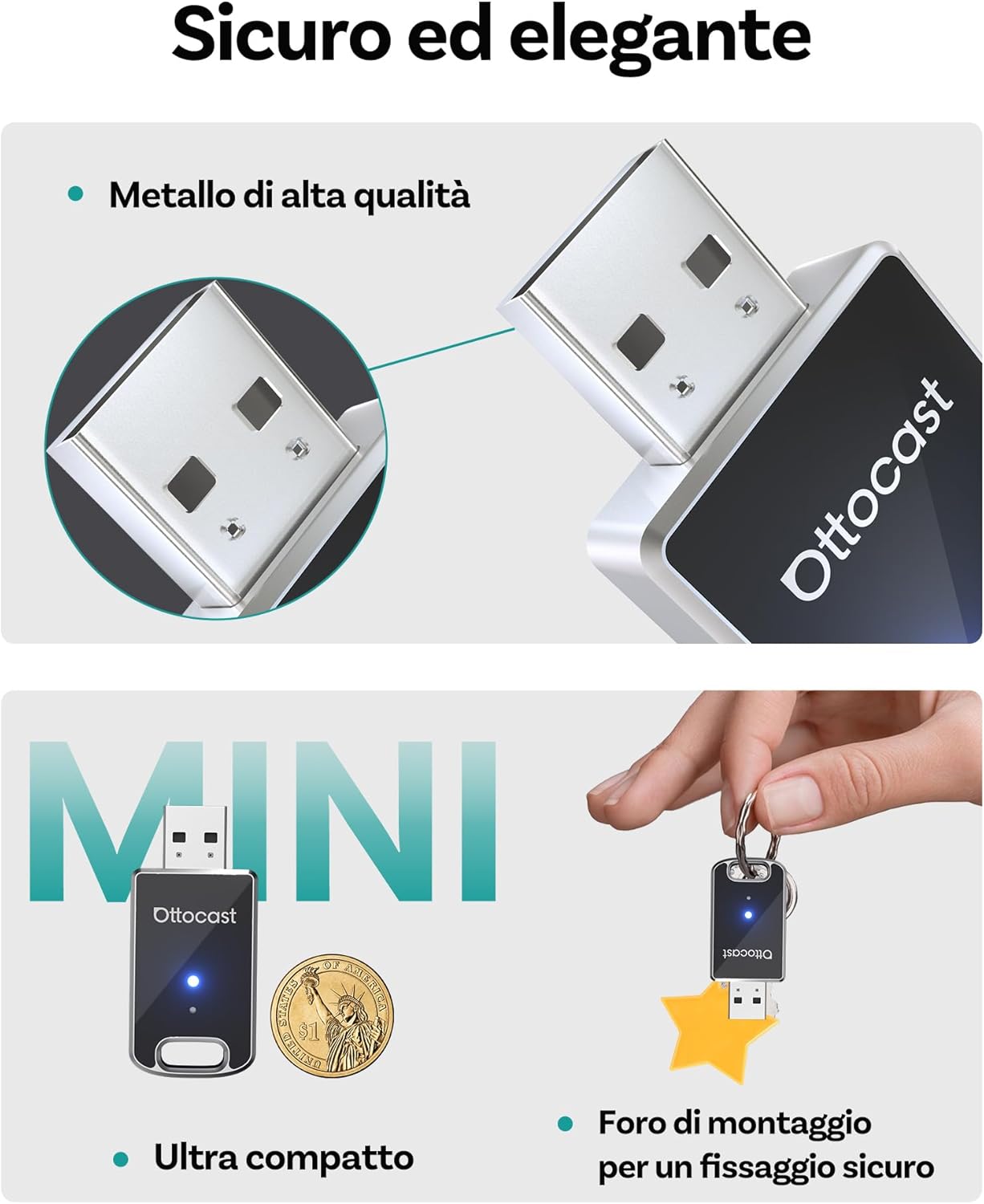 Ottocast Adattatore Wireless CarPlay & Android Auto 2025 - immagine 4