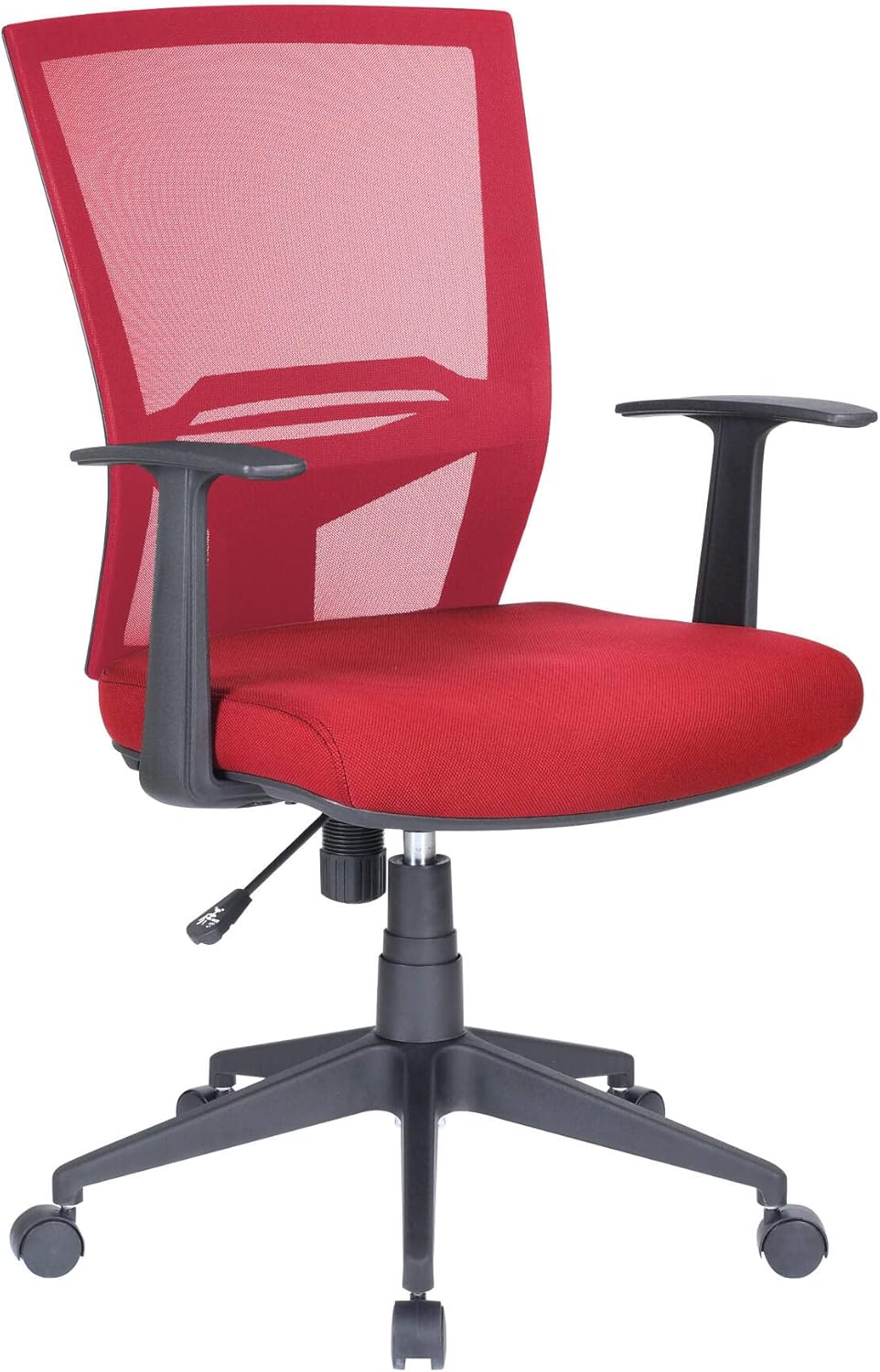 Dmora Sedia Ufficio Palmerston - Poltrona Direzionale Rete, Rosso