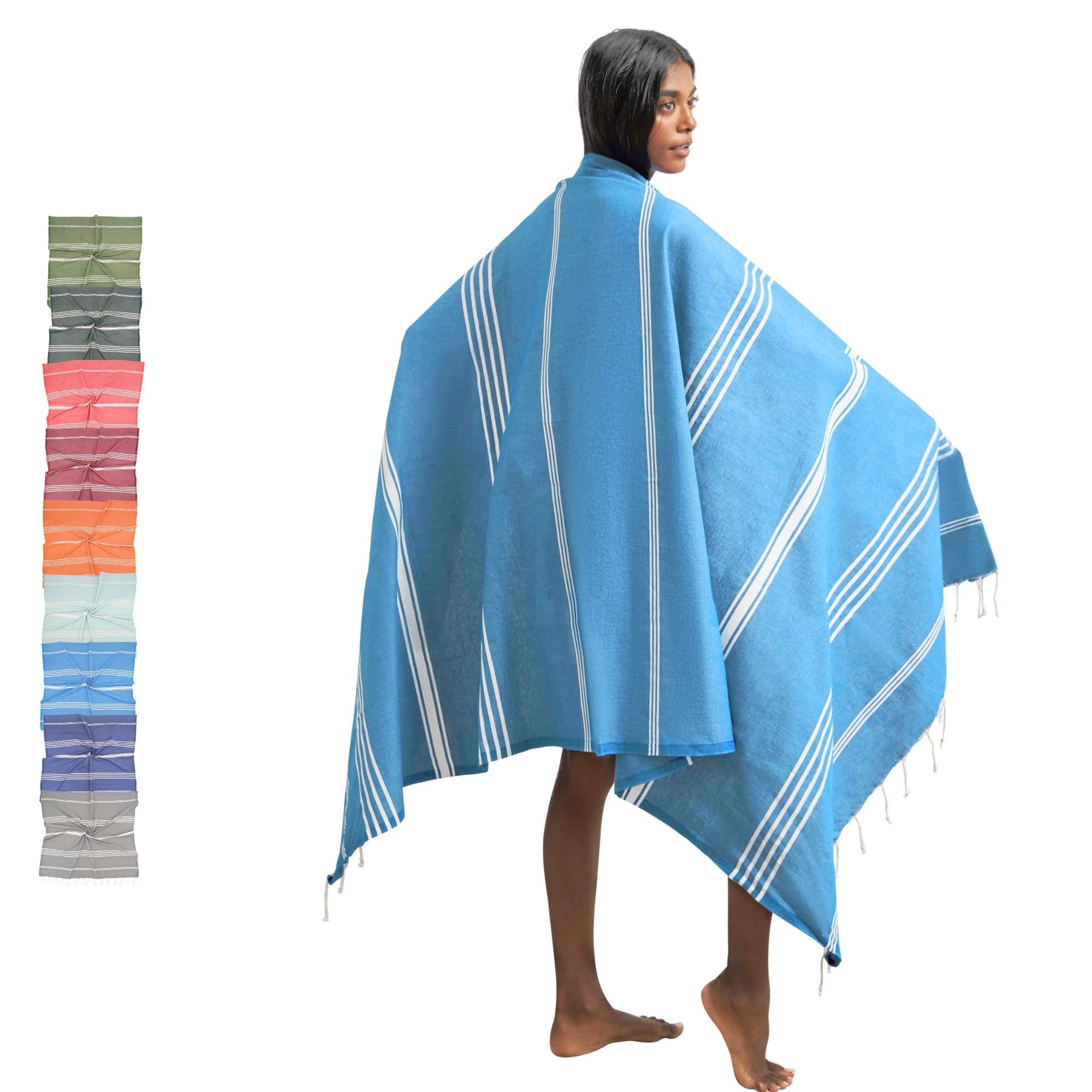 Telo Mare Cotone - Grande 200x100 cm - Ultra Leggero - Asciugatura Rapida | Asciugamano Mare Donna e Uomo: Facile da Pulir - multifunzionale per Spiaggia, Piscina, Viaggio, Outdoor