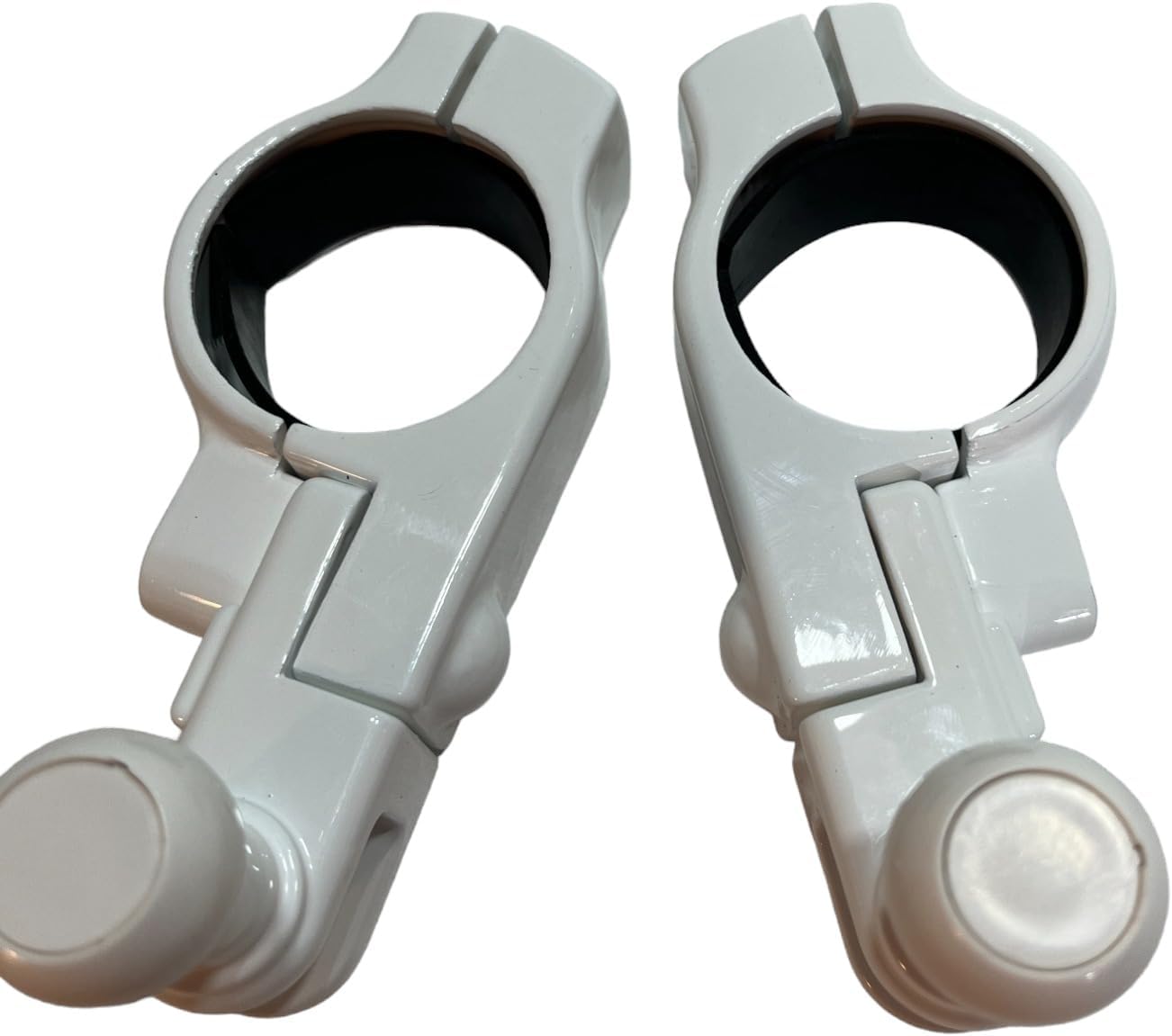 Supporti per tenda tonda da da 50 mm, con morsetti, tenda (bianco)