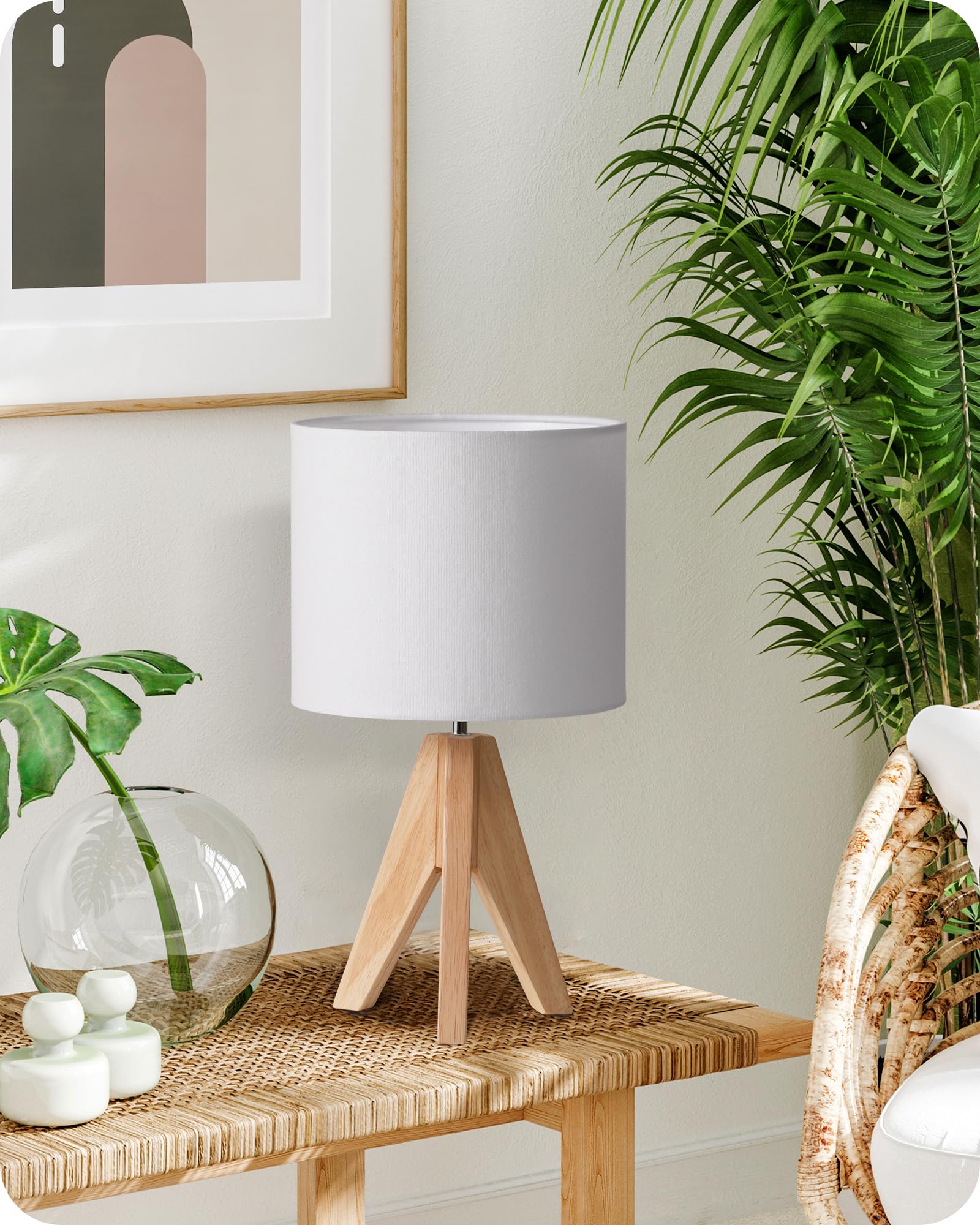 Edishine Lampada da Comodino in Legno E27