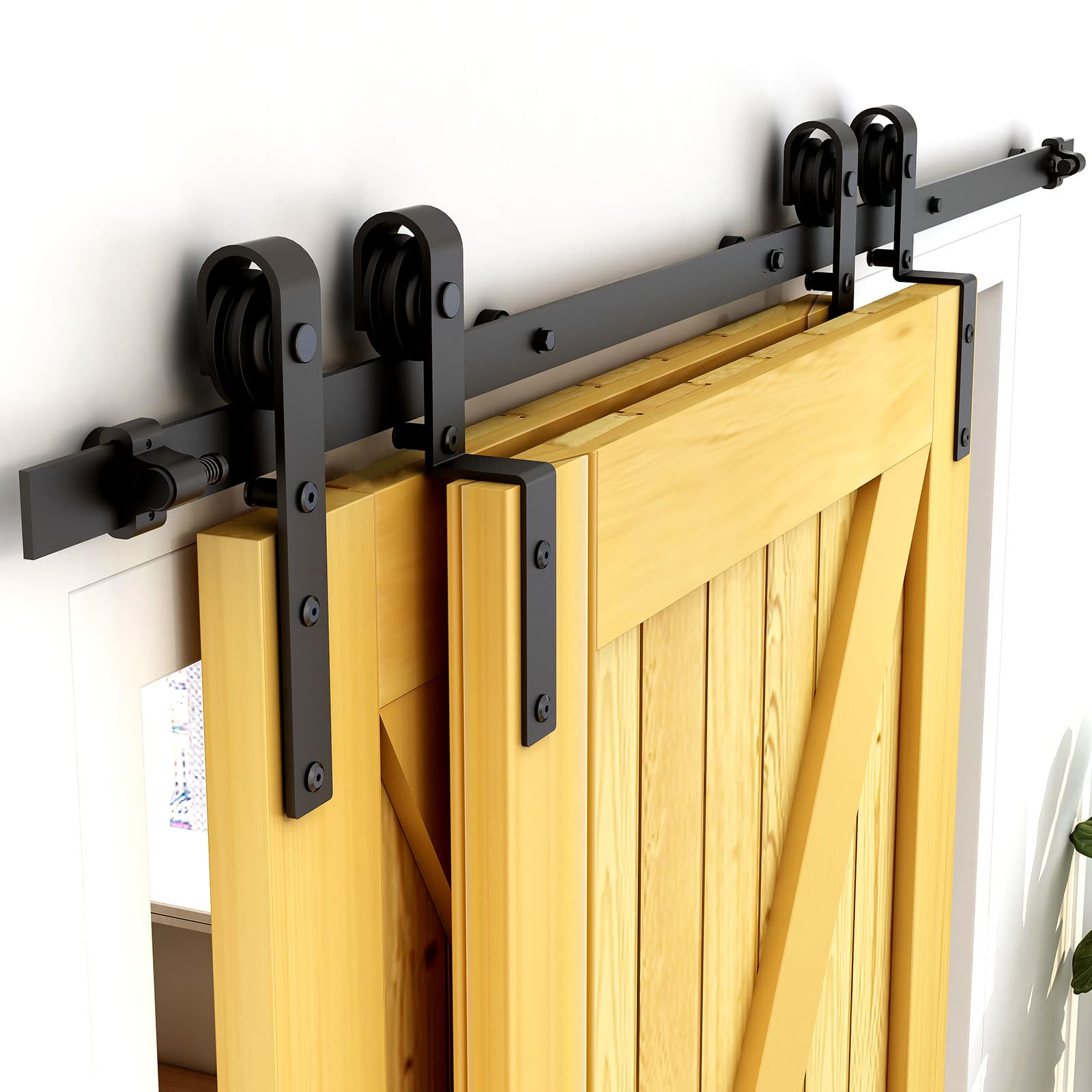 Ccjh 8FT/244 cm Kit Rail per Doppia Porta Scorrevole