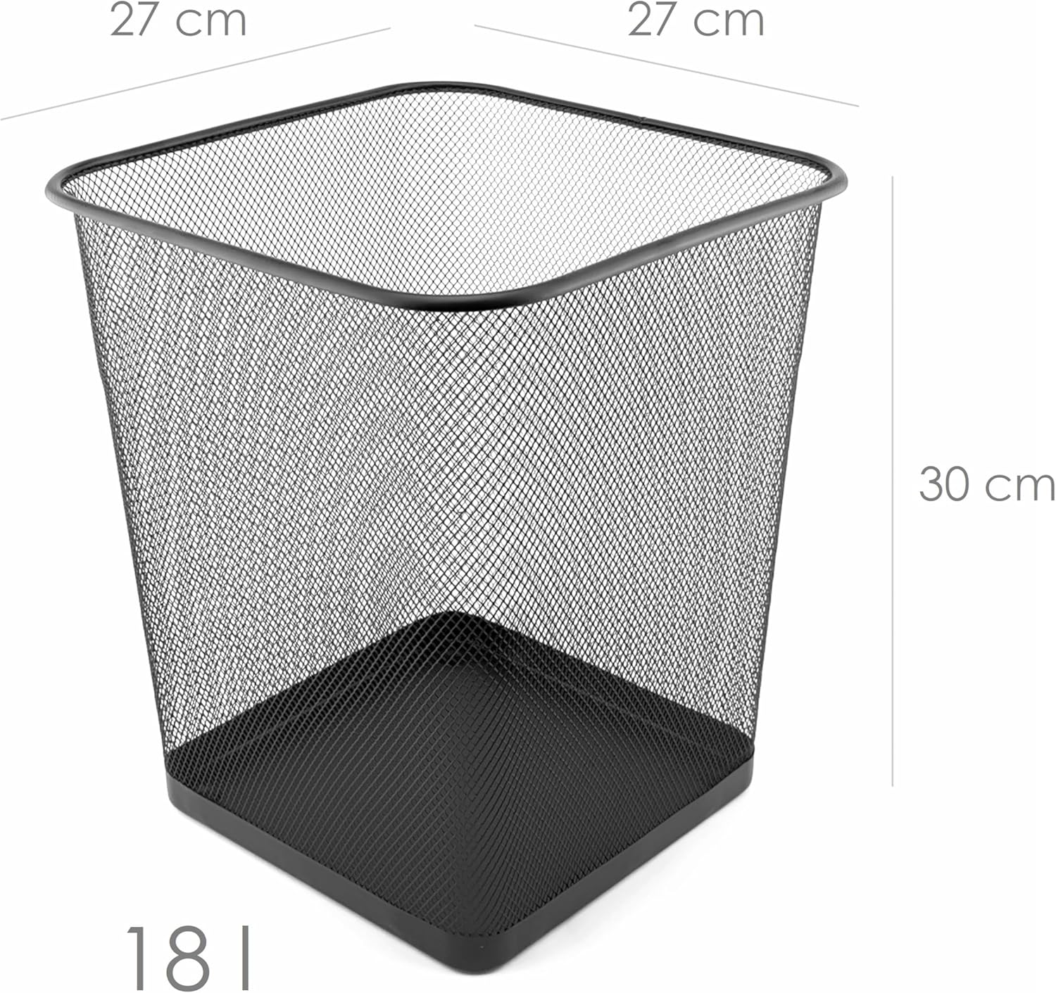 D.rect Cestino Carta 18L - Nero - immagine 2