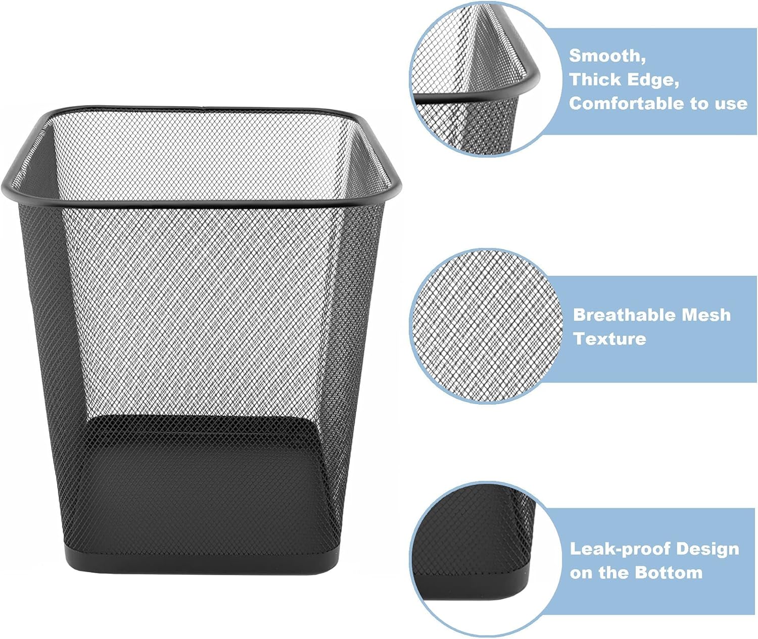 D.rect Cestino Carta 18L - Nero - immagine 3