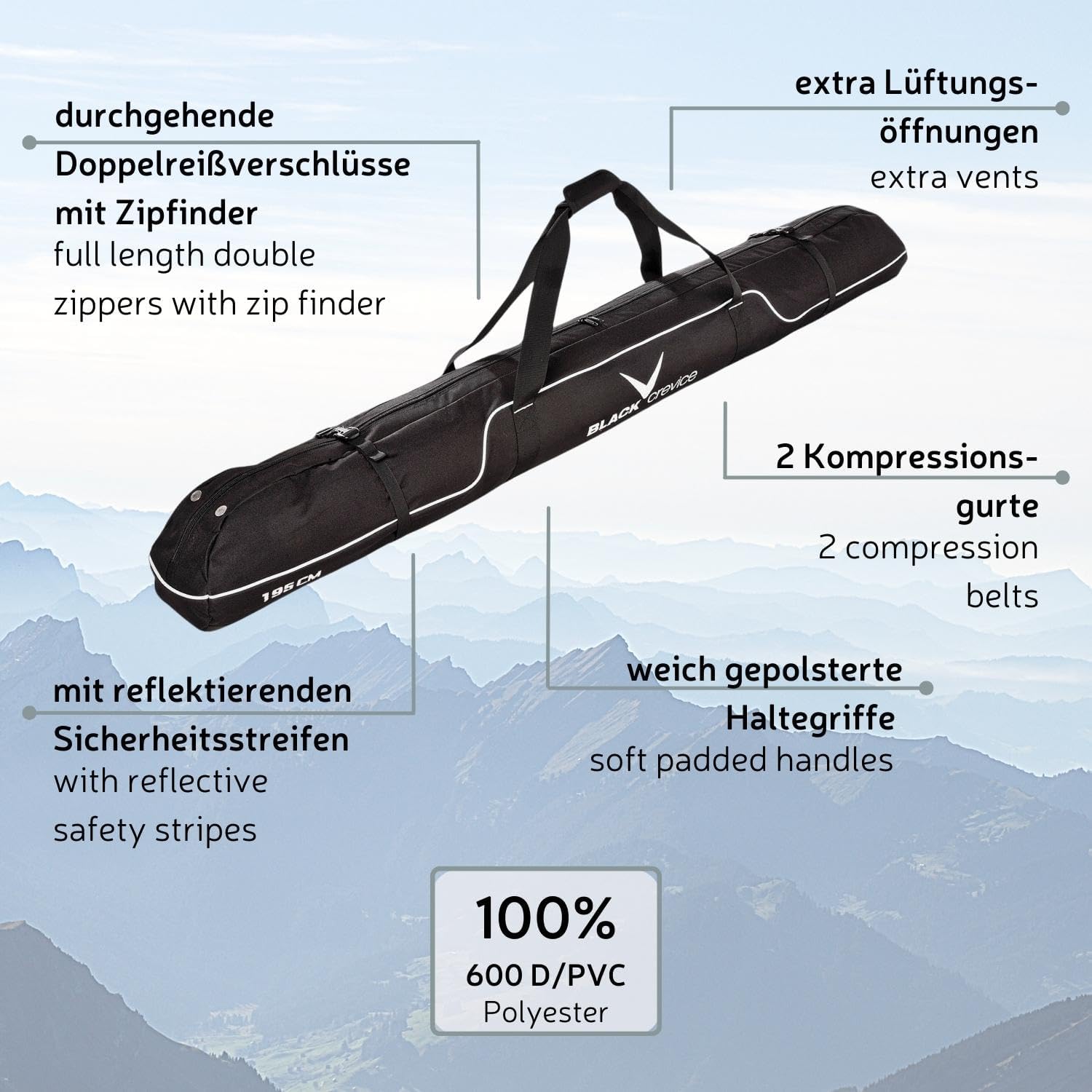 Black Crevice Borsa da sci - immagine 4