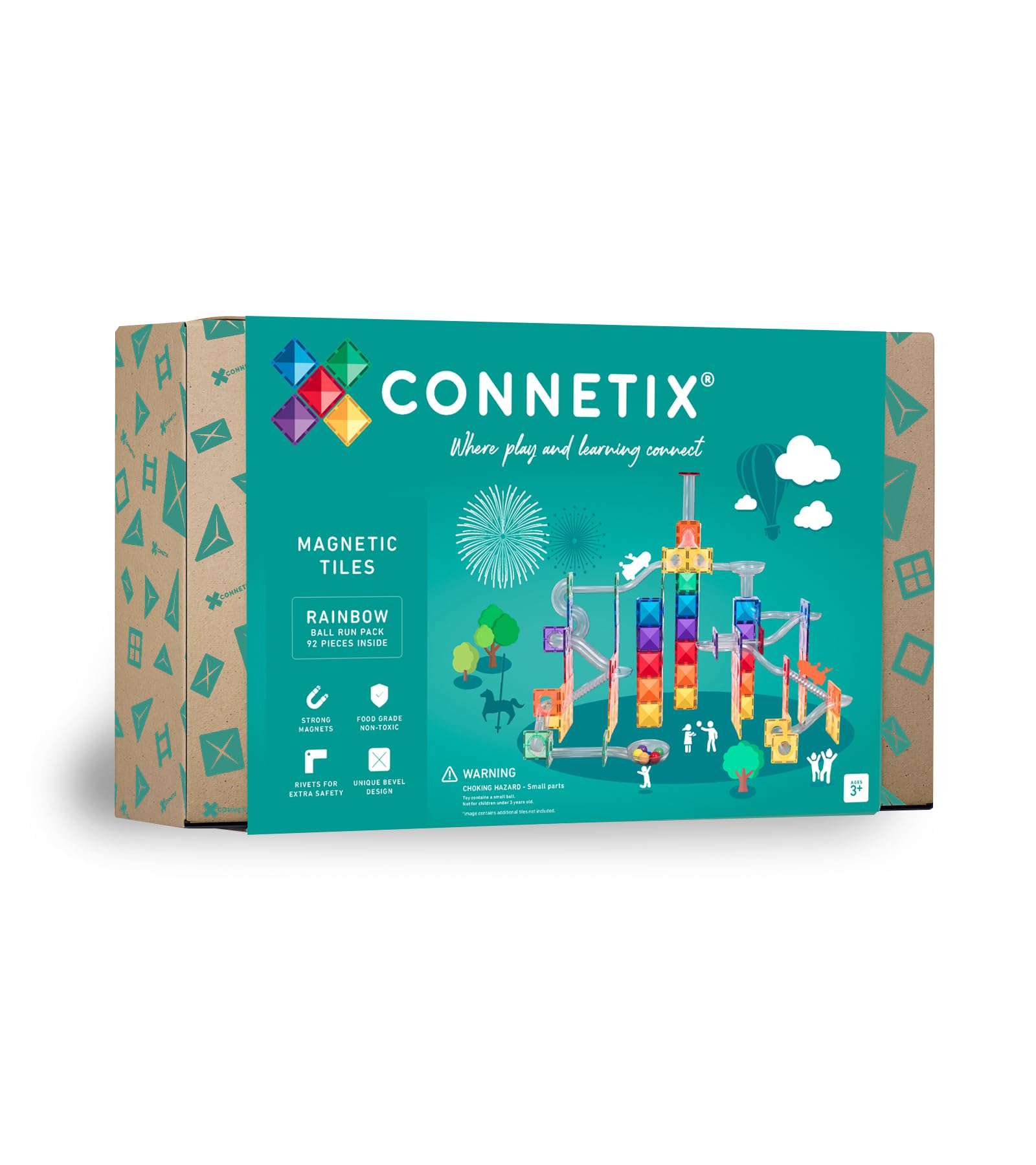 CONNETIX Arcobaleno Confezione Ball Run, 92 Pezzi