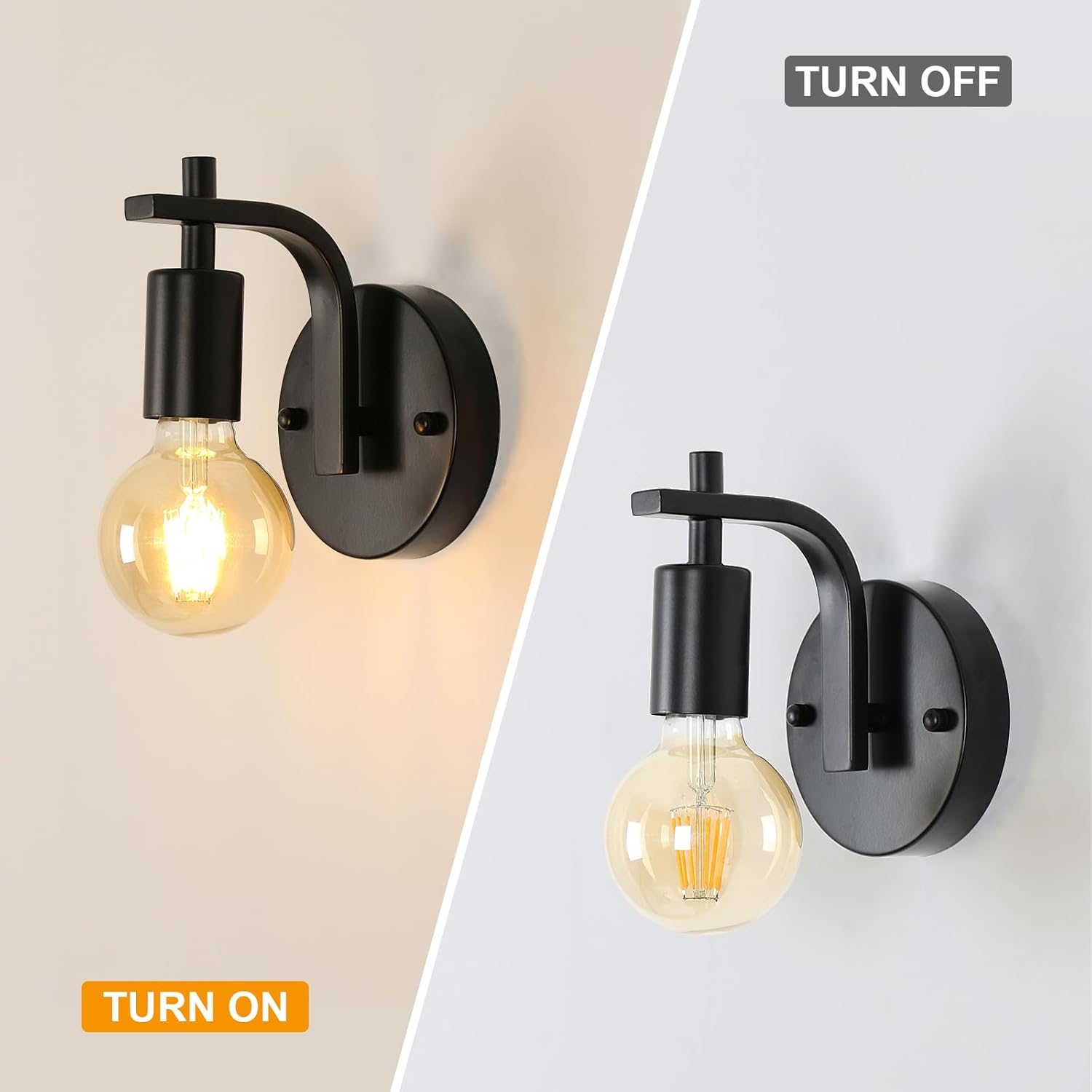 Delipop 4 Pezzi Applique da Parete Interno E27, Nero - immagine 4