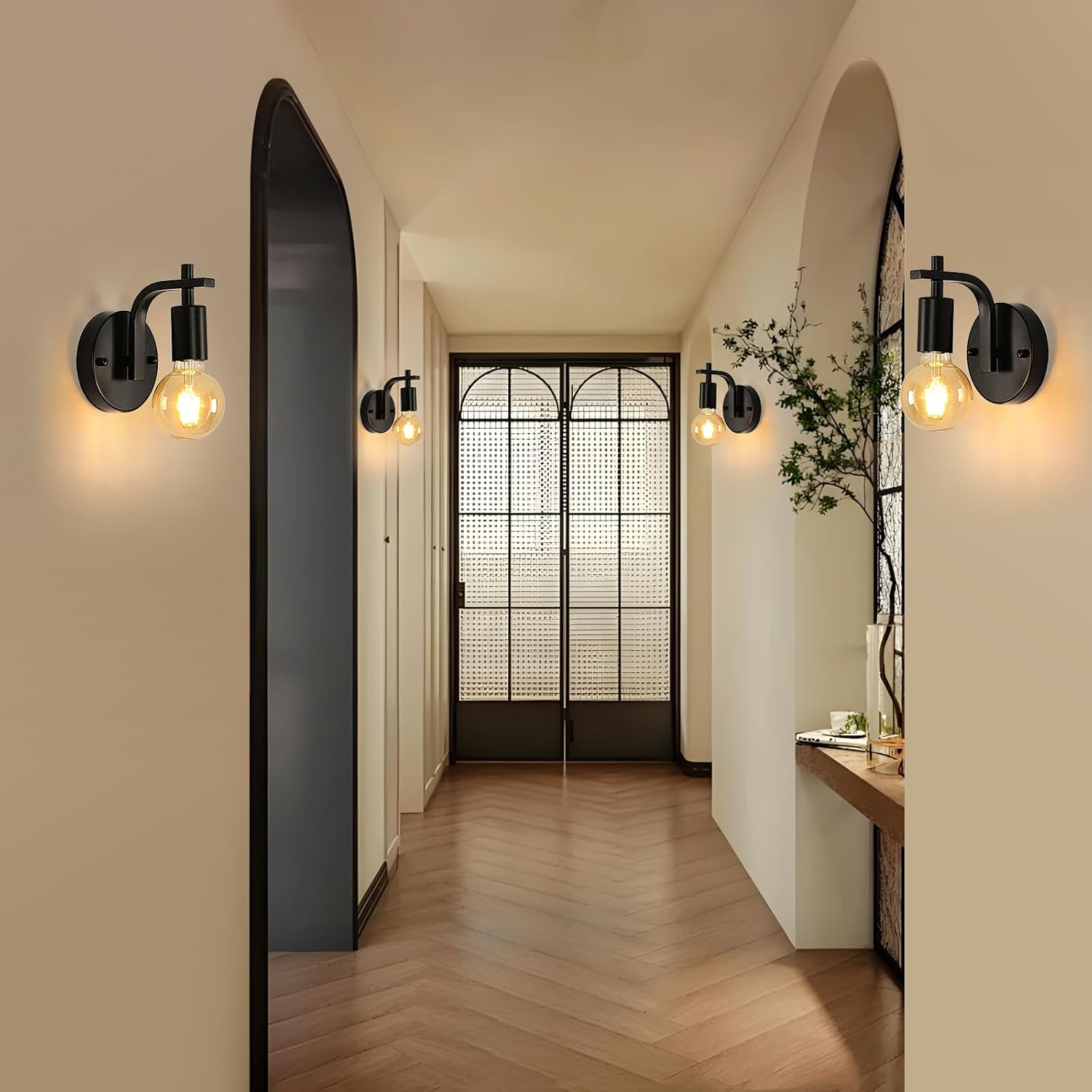 Delipop 4 Pezzi Applique da Parete Interno E27, Nero - immagine 6