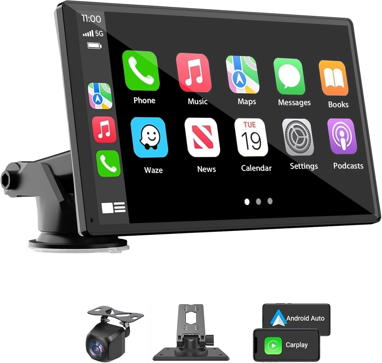 Olvy CarPlay Display Wireless con Telecamera di Retromarcia