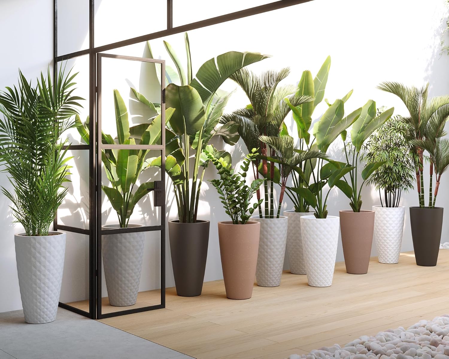 ARTEVASI Vaso Alto Havana Tropical 70 cm Calcare - immagine 2