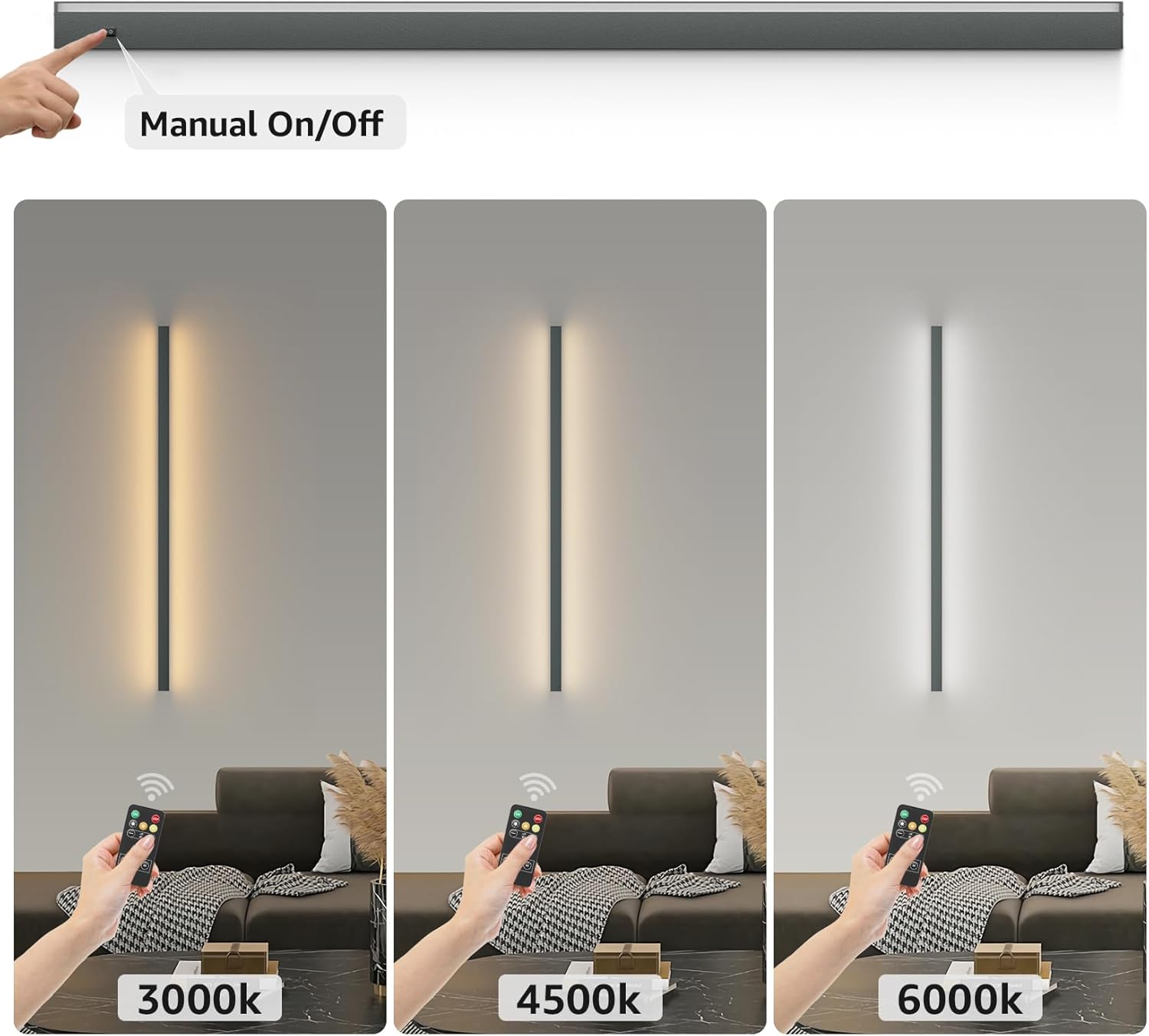 Klighten Lampada da Parete LED 8W Dimmerabile, Antracite - immagine 2