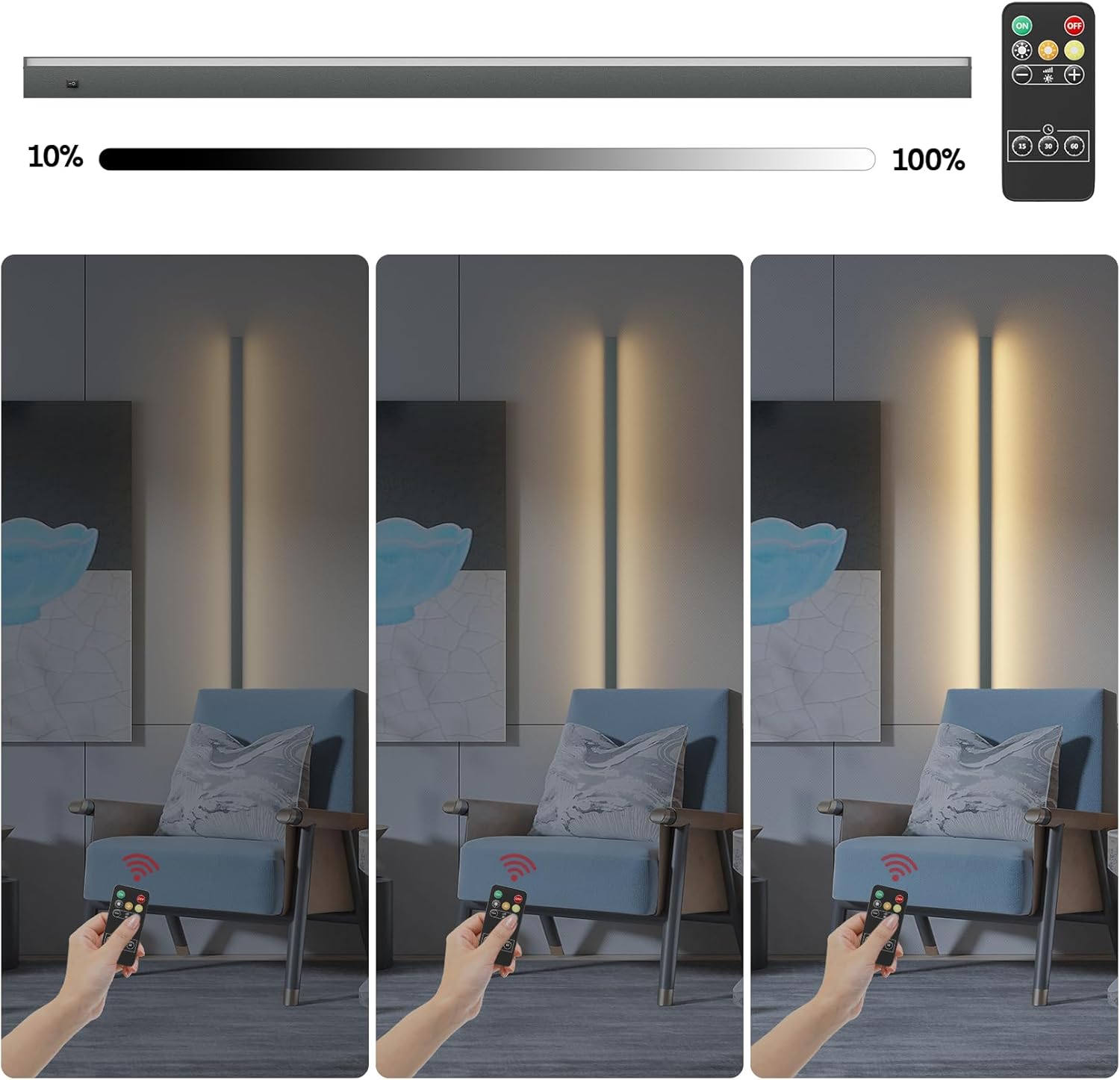 Klighten Lampada da Parete LED 8W Dimmerabile, Antracite - immagine 3