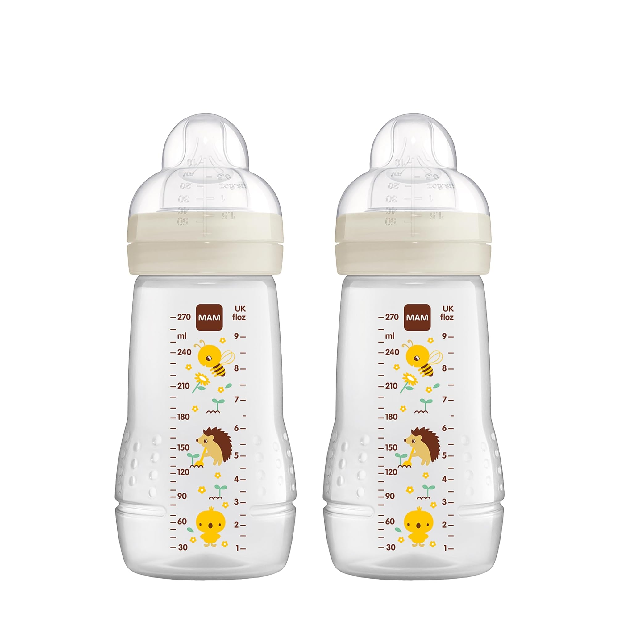 Mam Easy Active - Set 2 Borracce per Bambini 270ml, Beige
