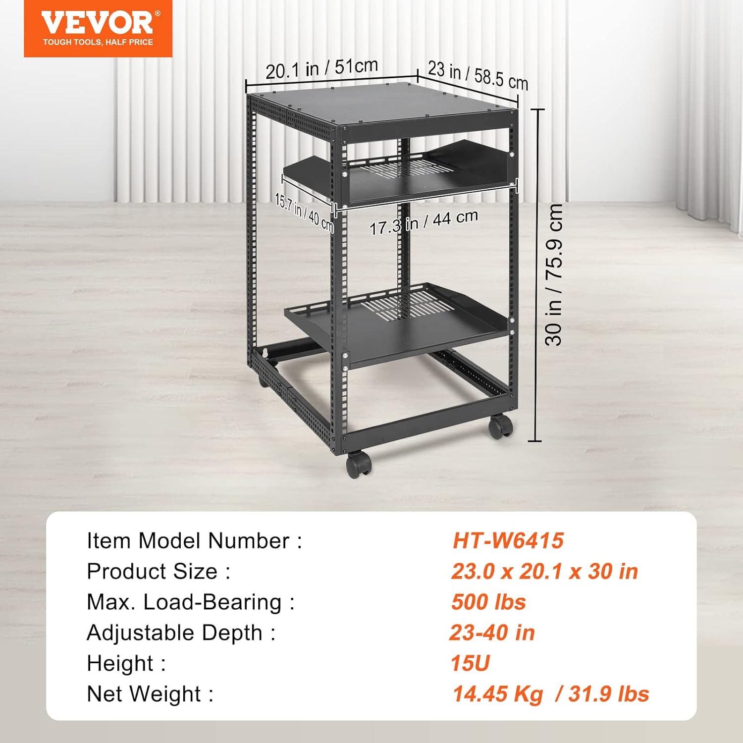 Vevor Server Rack a Telaio Aperto 15U - immagine 7