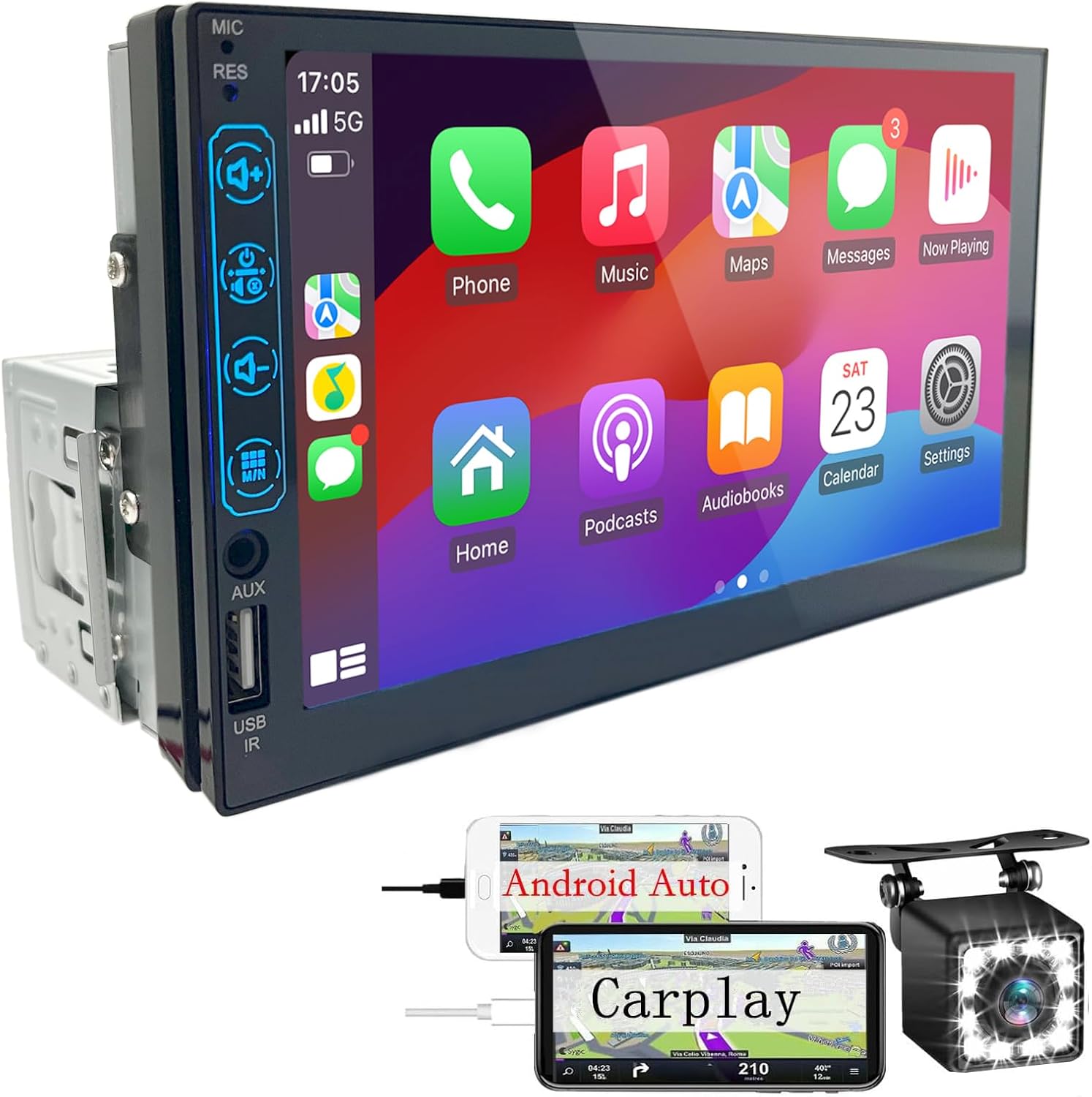 Autoradio 1 DIN con Schermo 7 Pollici CarPlay & Android Auto - immagine 1