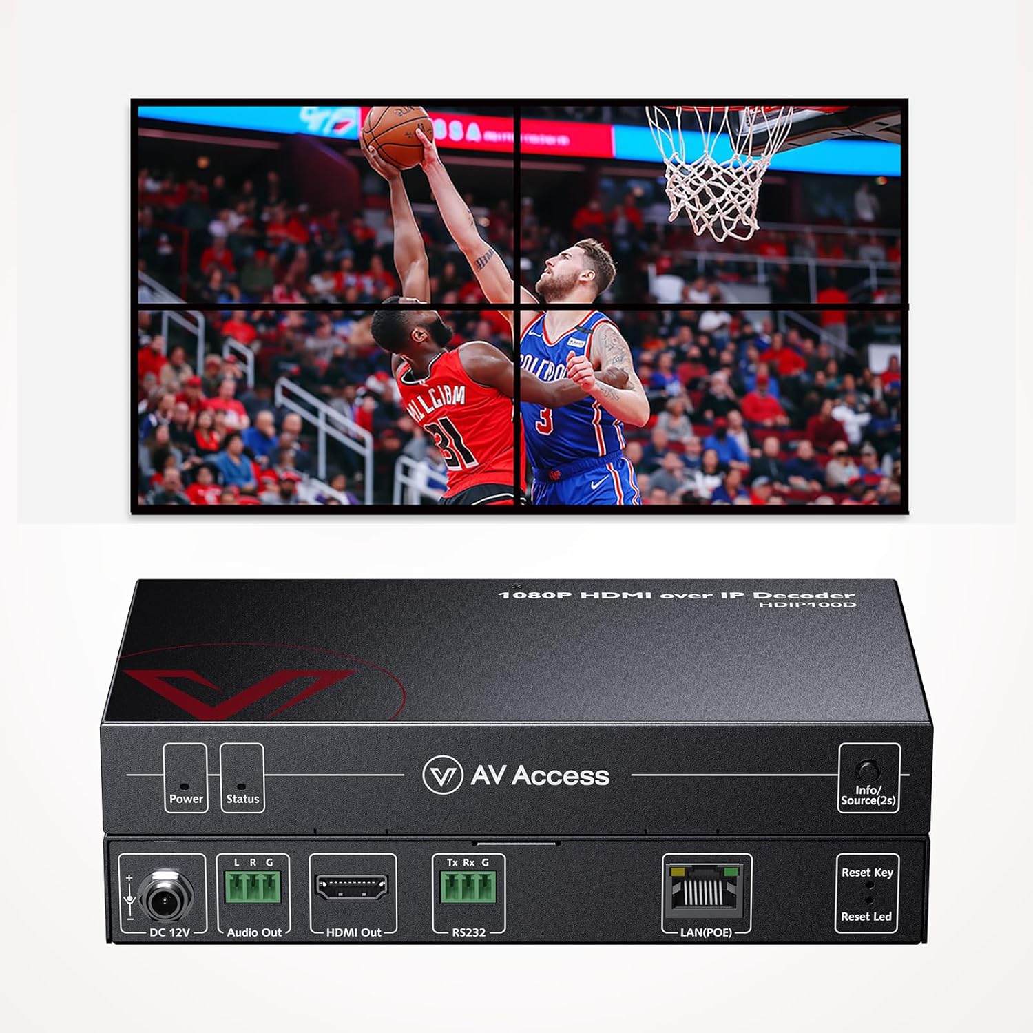 AV Access 1080P HDMI Extender Over IP Decoder 120m - immagine 1