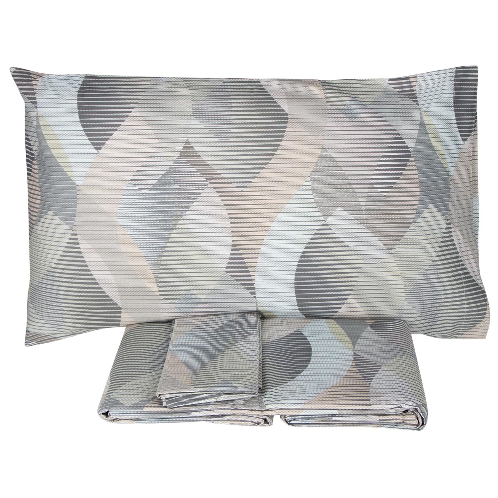 Vallesusa Loira Parure Copripiumino Matrimoniale, Grigio