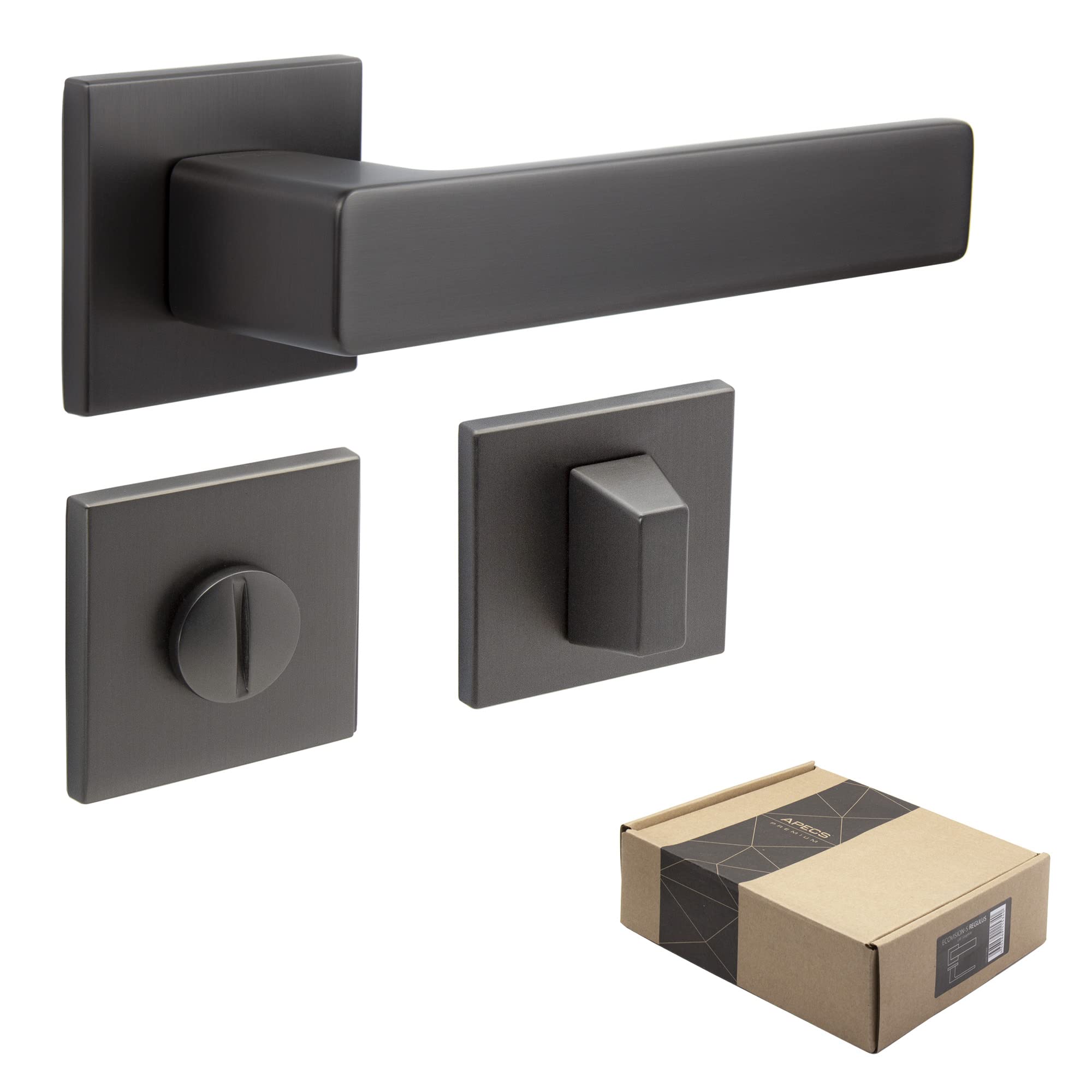 Apecs Maniglia per Porte Interne REGULUS WC, Grafite Opaco