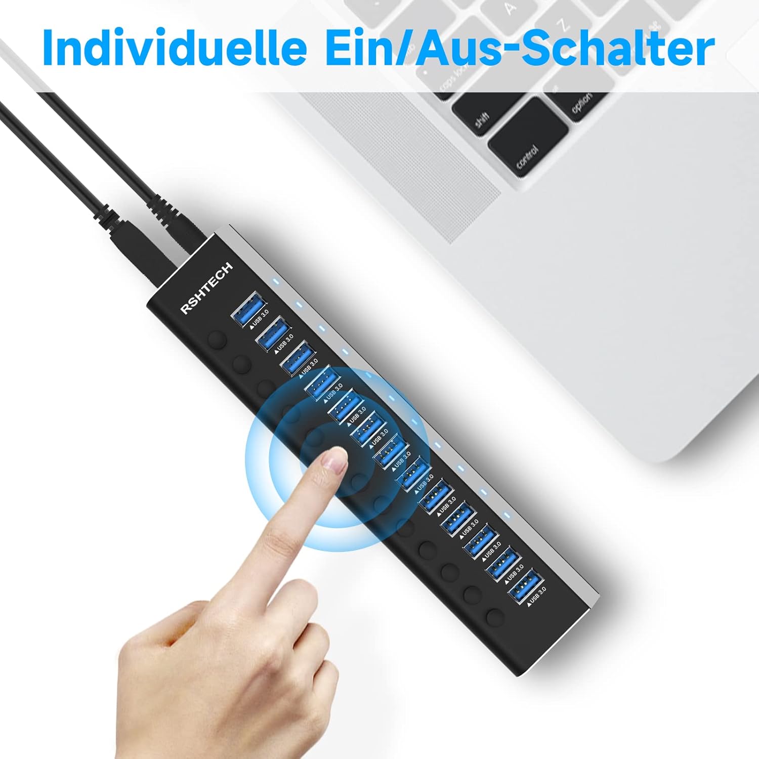 Rshtech Hub USB 3.0 Alimentato 13 Porte 72W - immagine 3