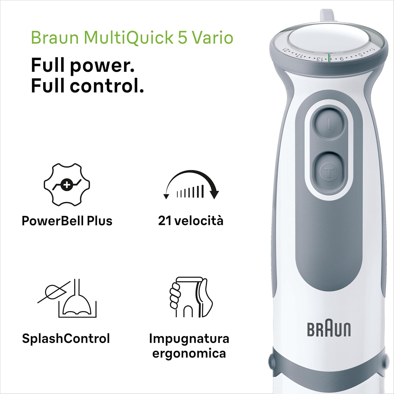 Braun MultiQuick5 Vario MQ5235WH - Minipimer 1000W - immagine 3