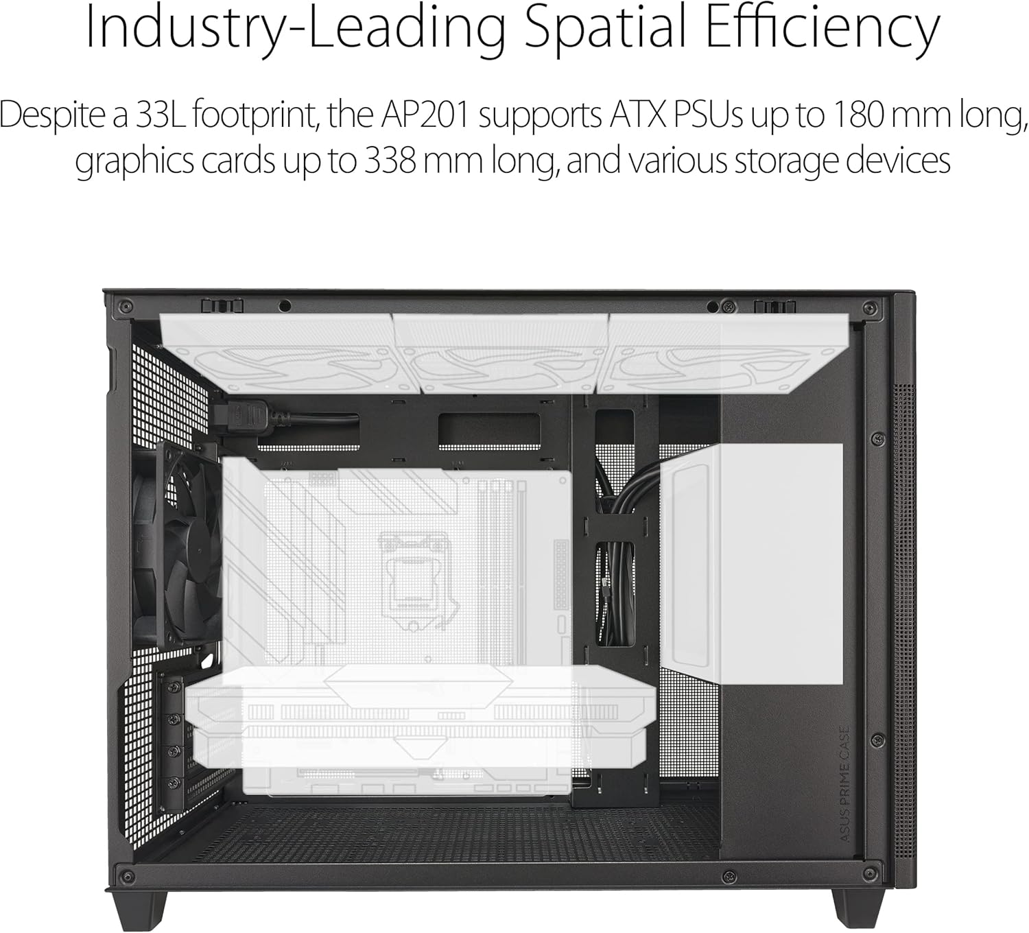 Asus Prime AP201 - Case MicroATX 33 Litri, Nero - immagine 2